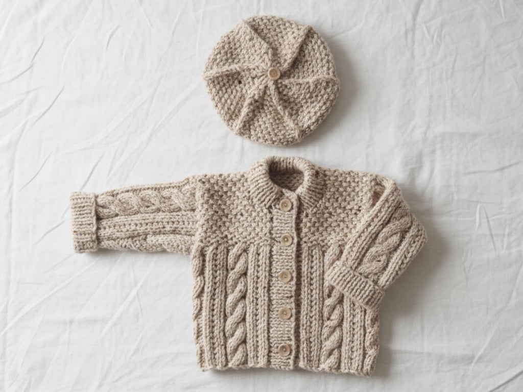 Knitting patterns for boys Vintage Aran Cable Knit Baby Cardigan Pattern (PDF Download)