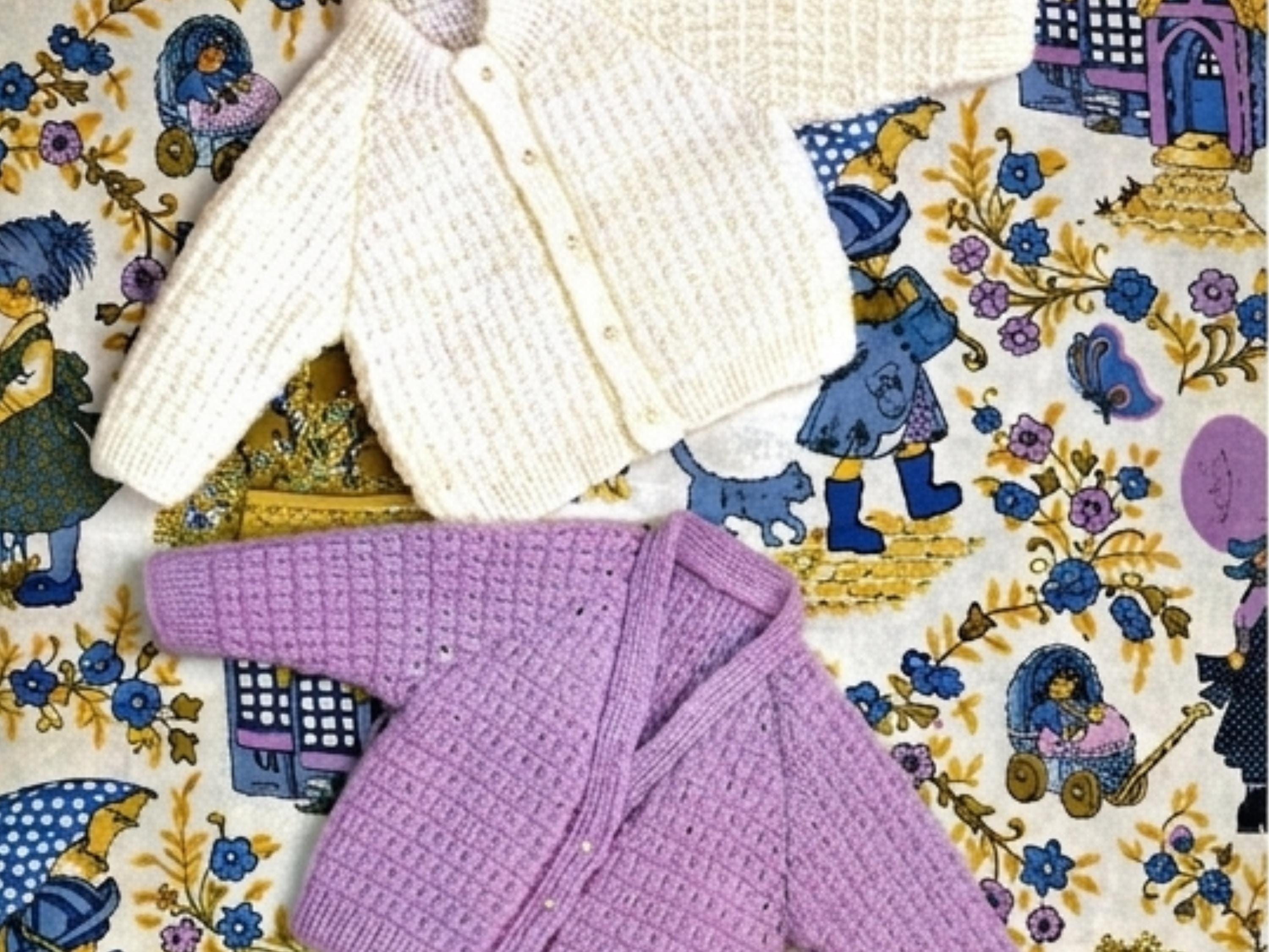Baby girl Knitting Pattern- Knit Baby Cardigans- 2 Styles- DK/8Ply - 19-21" chest- Knitting Pattern- Instant download