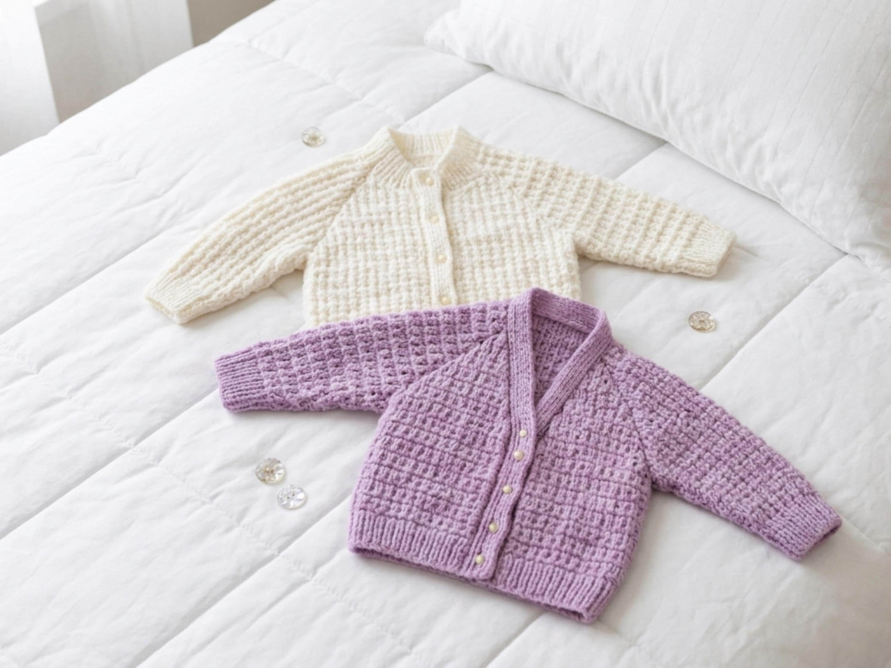 Baby girl Knitting Pattern- Knit Baby Cardigans- 2 Styles- DK/8Ply - 19-21" chest- Knitting Pattern- Instant download