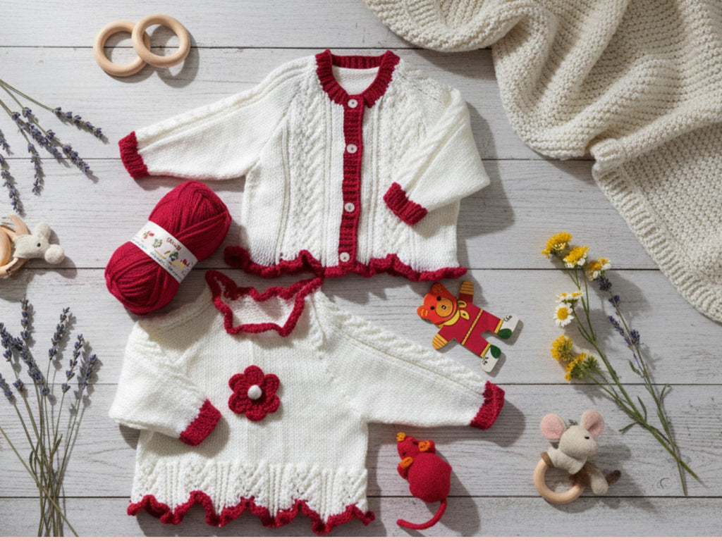 Baby Girls Knitting Pattern, Vintage Lace Cardigan Sweater (PDF Instant Download)