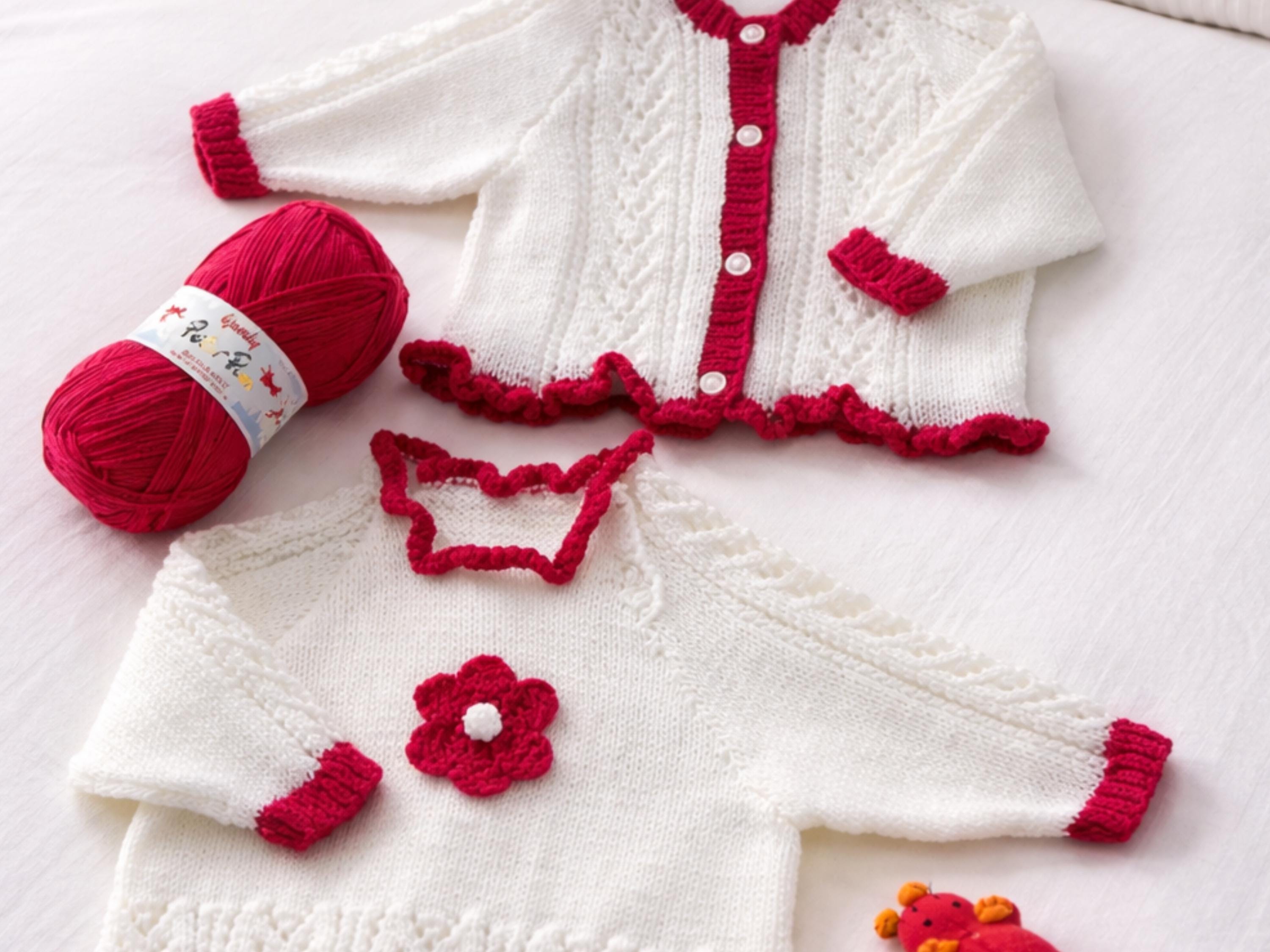 Baby Girls Knitting Pattern, Vintage Lace Cardigan Sweater (PDF Instant Download)