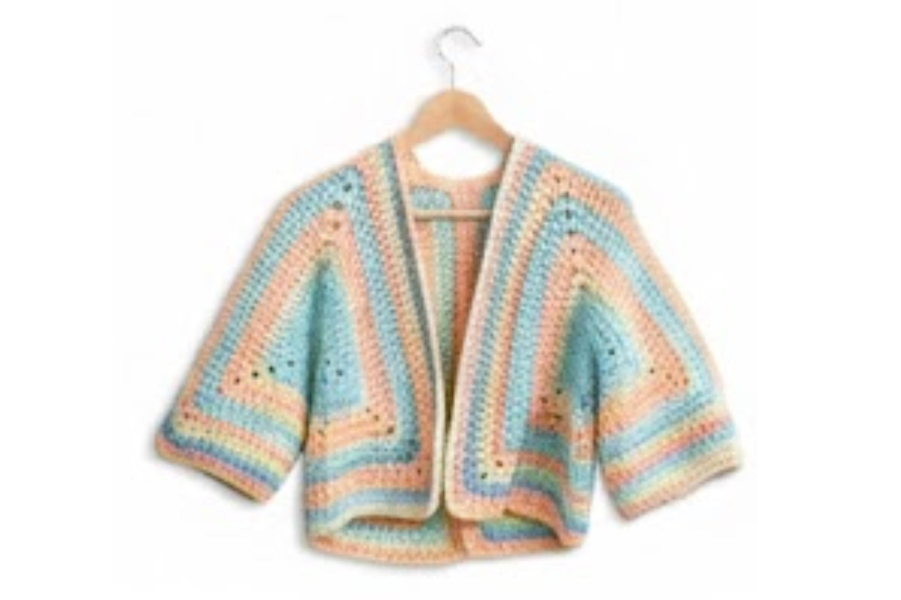 Womens Granny Hexagon Crochet Cardigan Pattern, Women's Classic Boho PDF (Instant Download)