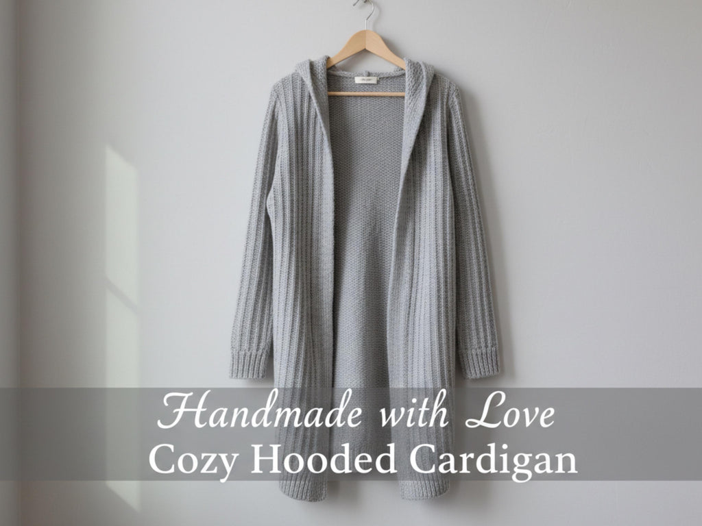 Vintage Hooded Cardigan Knitting Pattern, Women's DK Yarn Jacket (PDF Download)