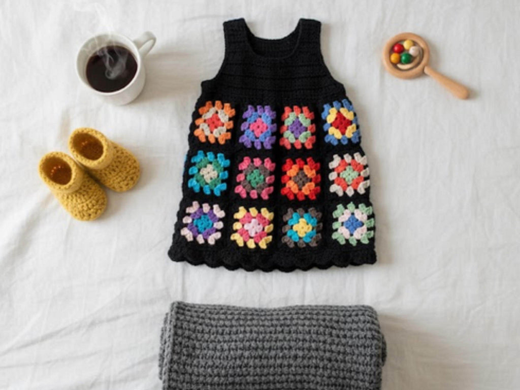 Vintage Girls Granny Square Top Crochet Pattern (PDF Download)