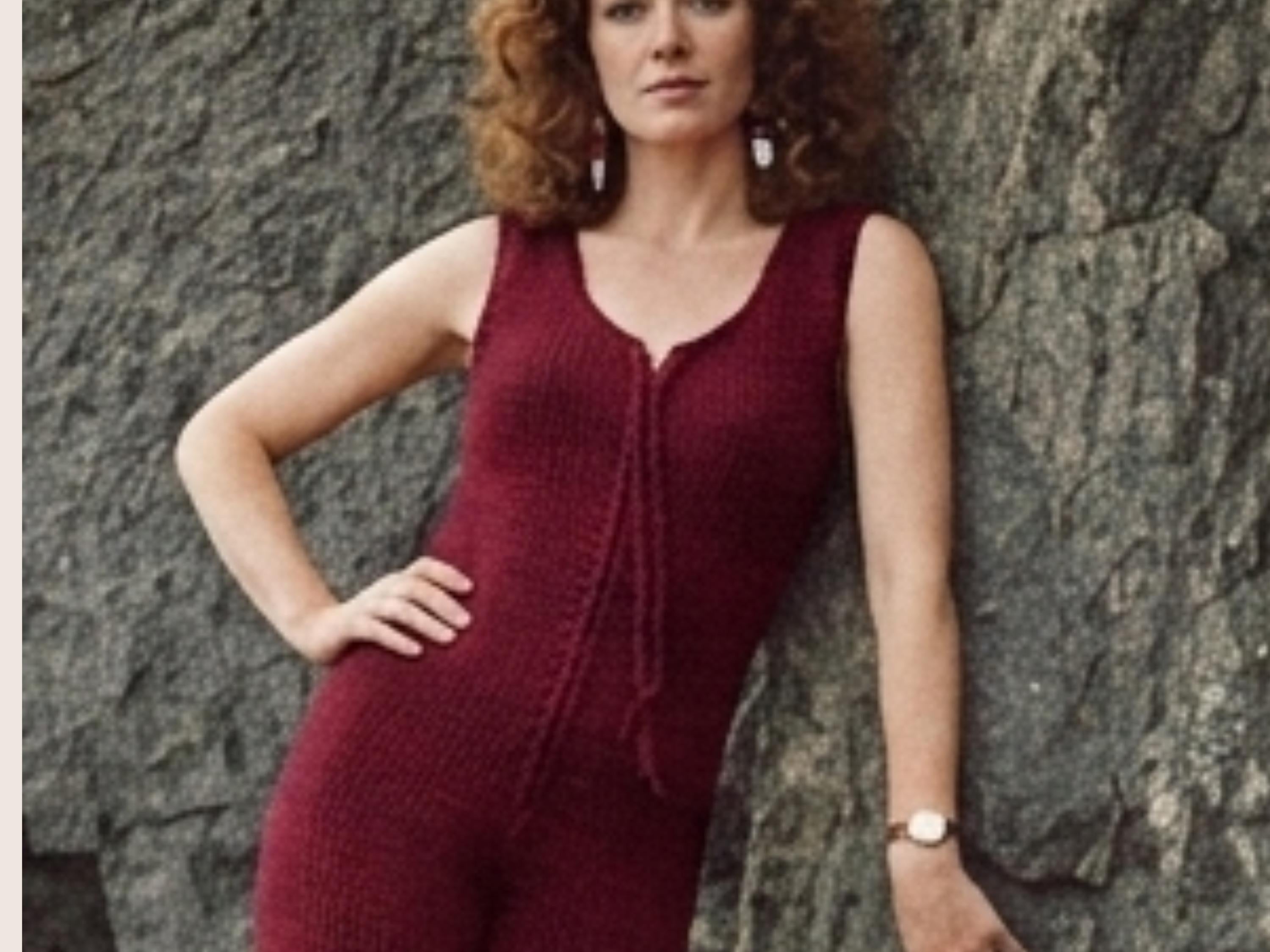 Easy Knit Jumpsuit Pattern PDF – Vintage 70s Women’s Retro Bell Bottom Jumpsuit – Instant Download Knitting Pattern – Boho   Summer Bodysuit