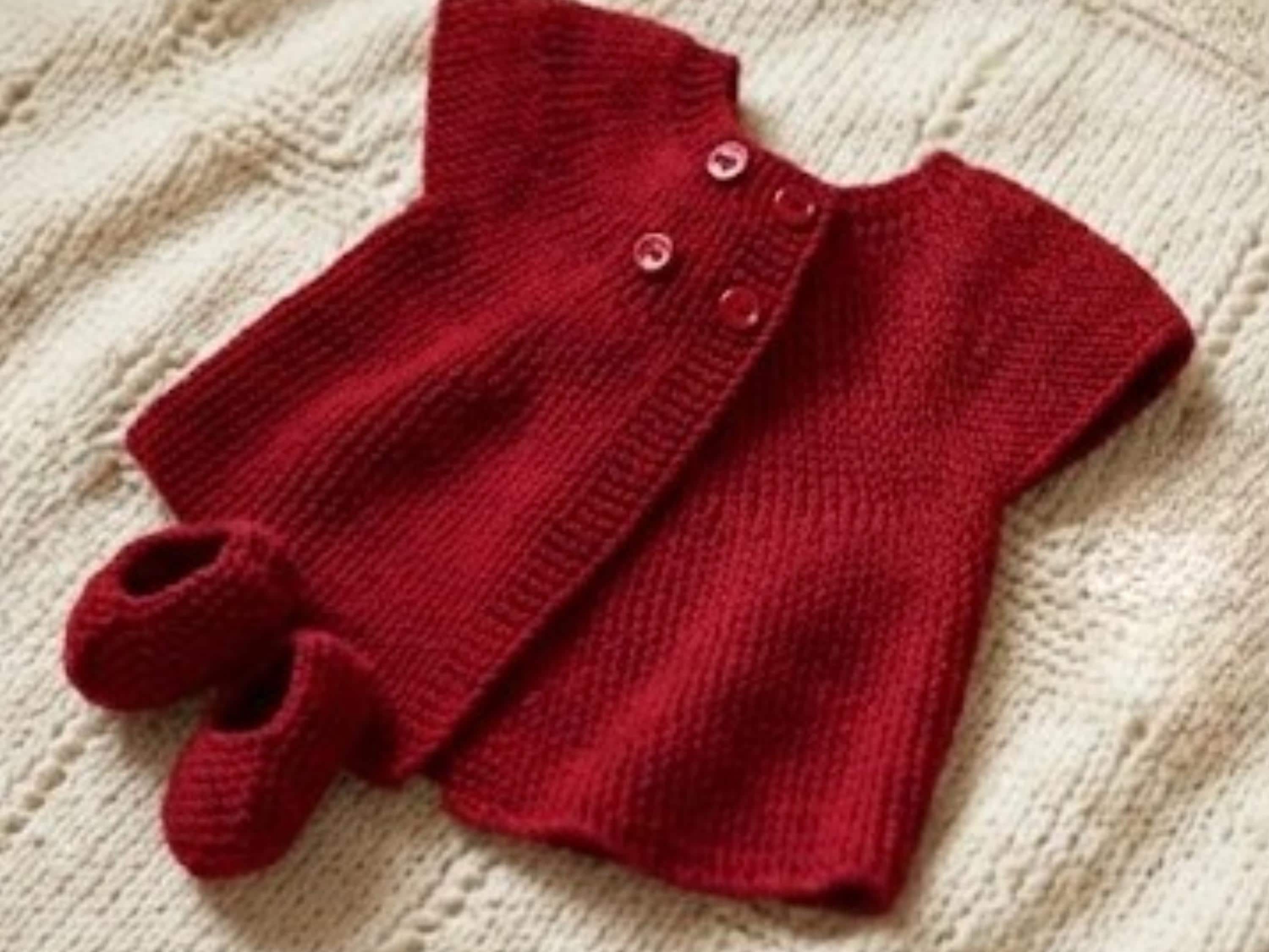 Easy baby girl knitting pattern jacket,booties| Knitting Pattern-0-24 months-4ply  (Digital Download)