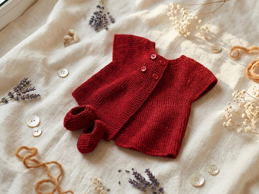 Easy baby girl knitting pattern jacket,booties| Knitting Pattern-0-24 months-4ply  (Digital Download)