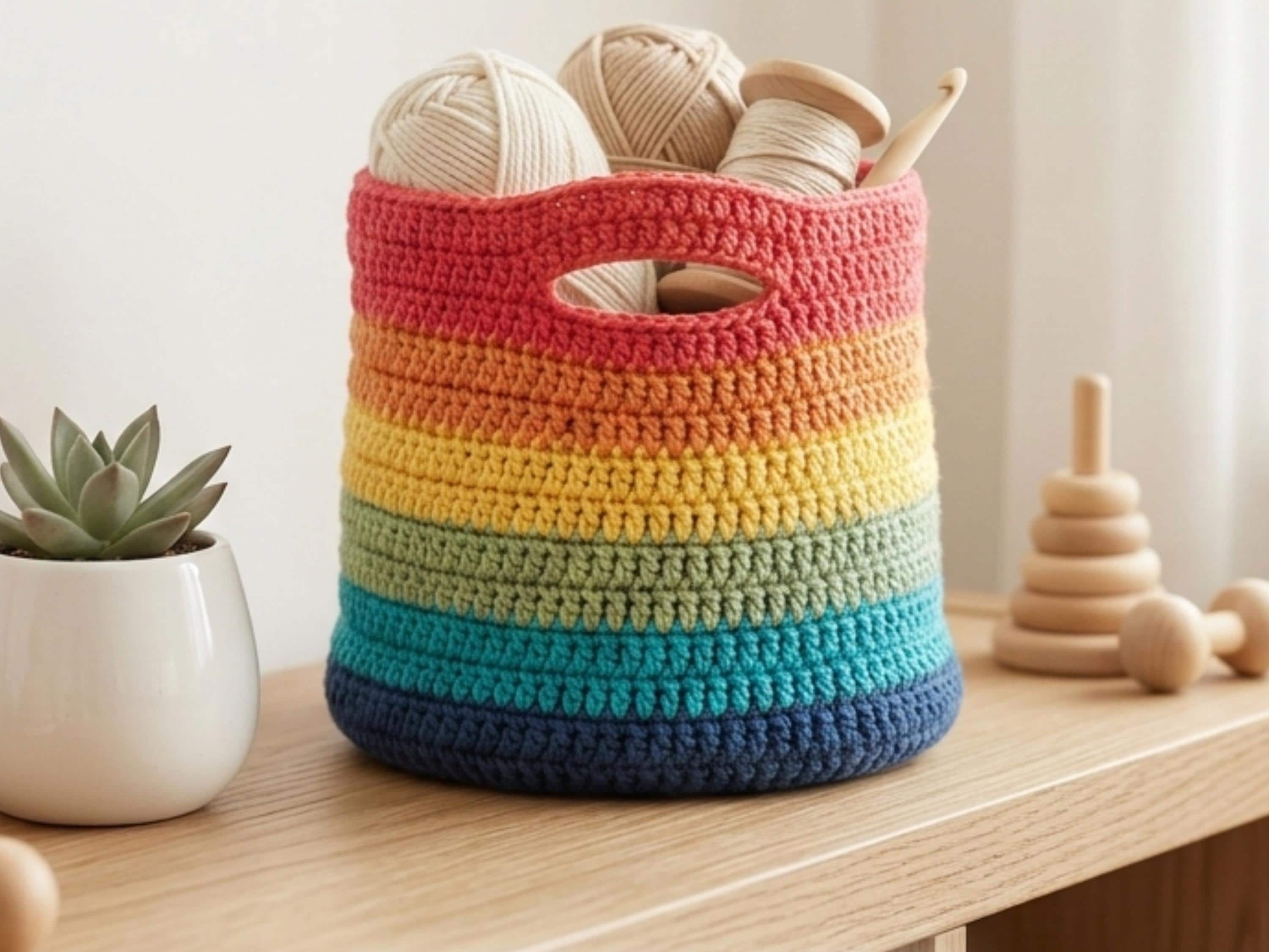 Easy Crochet Basket Pattern – Beginner Storage Tutorial (PDF Download)