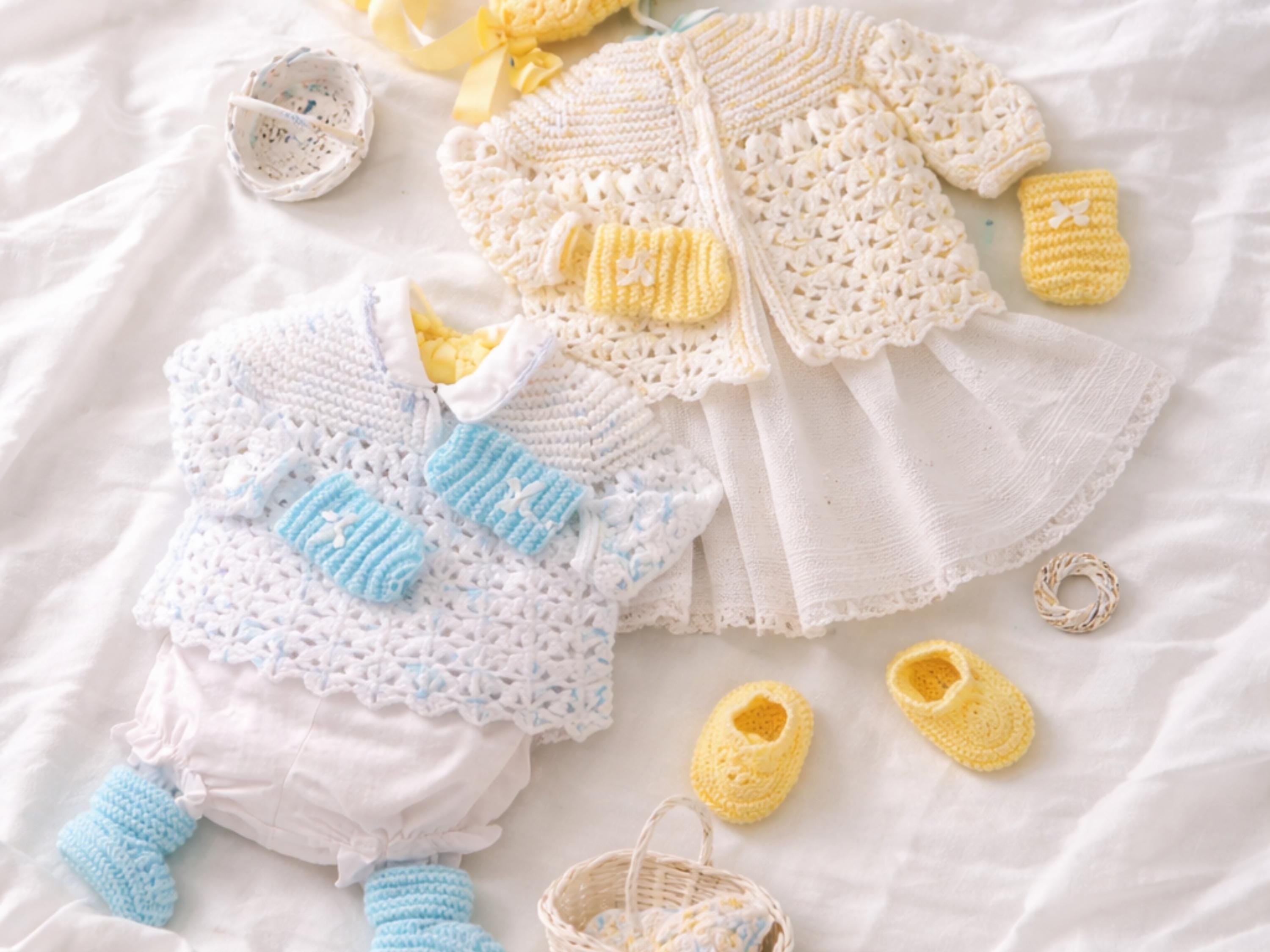 Baby Crochet Pattern Set – Matinee Coat, Bonnet, Bootees (0-9 Months) (PDF Download)