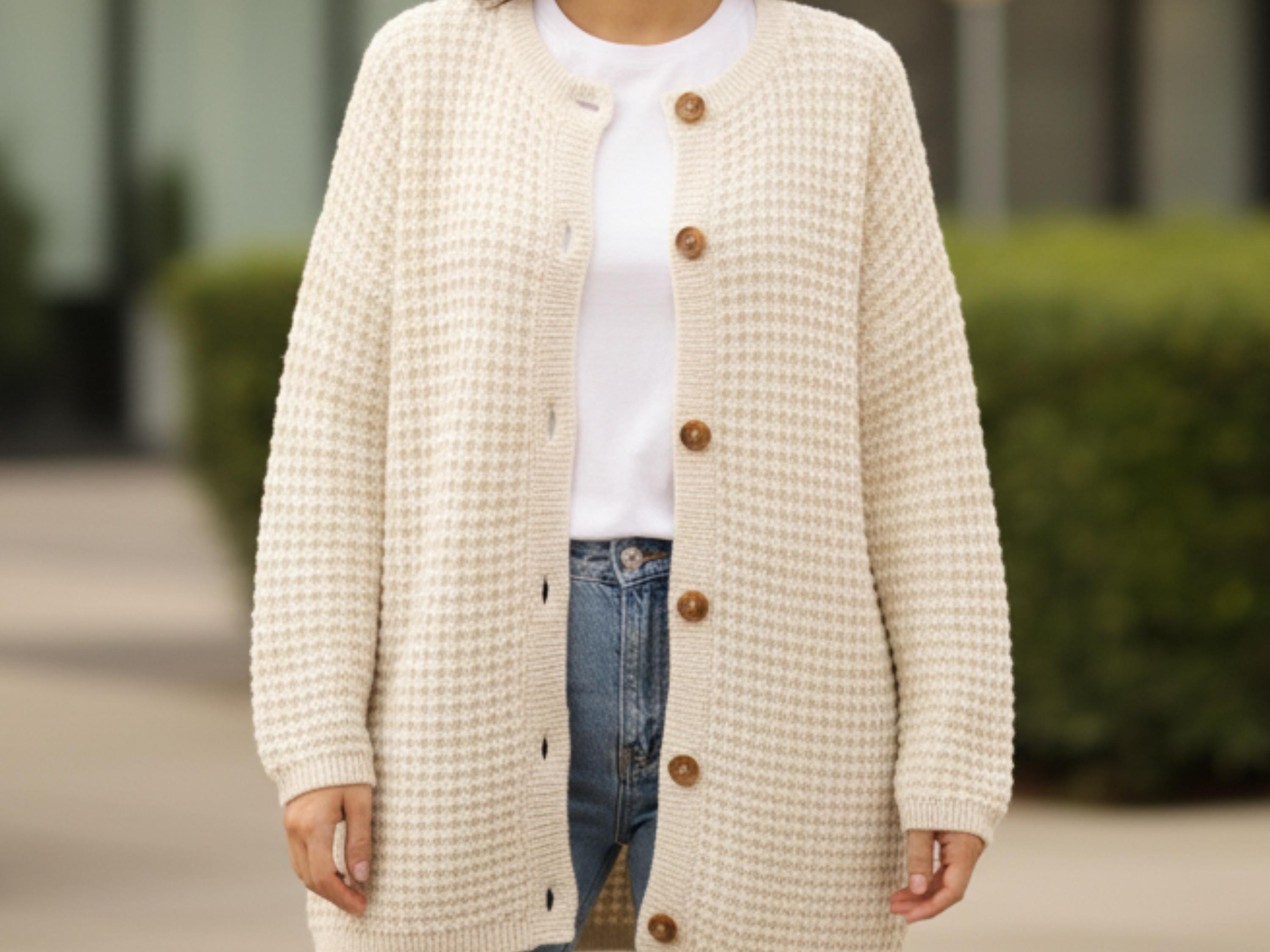 Womens Crochet cardigan pattern pdf -Women's easy waffle cardigan