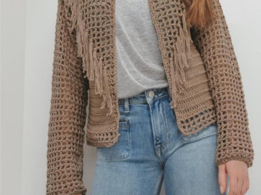 Boho Fringe Crochet Jacket Pattern – Women’s Cardigan PDF (Instant Download)
