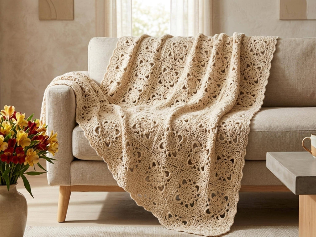 Christmas , Wedding , Birthday crochet DIY handmade gift -Afghan Lace Crochet Pattern, Lightweight Blanket Throw, Vintage Design (PDF