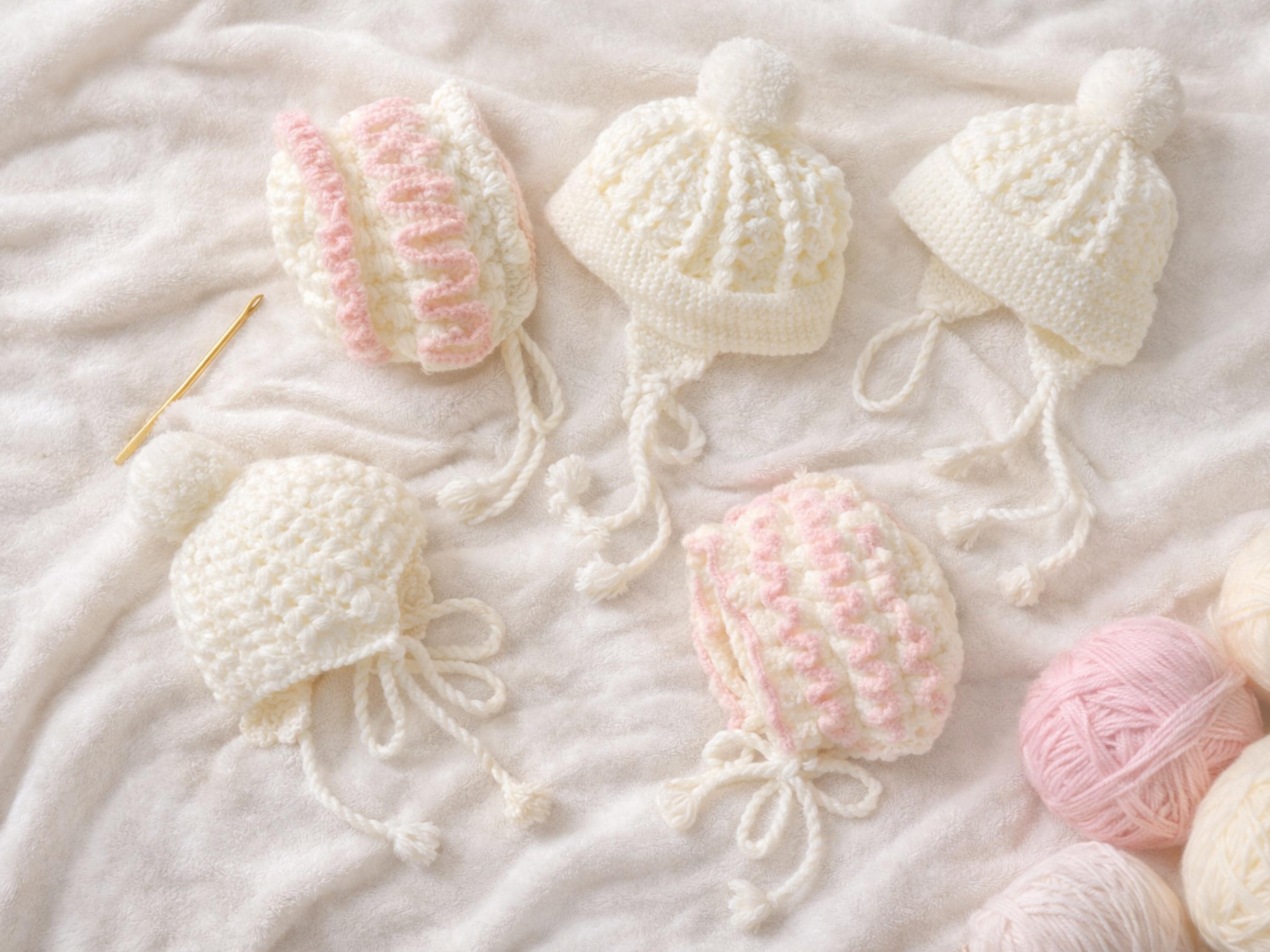 Baby crochet Patterns PDF-Baby Helmets, Bonnets And Hats, Crochet Pattern, Premature Sizes- 2 years
