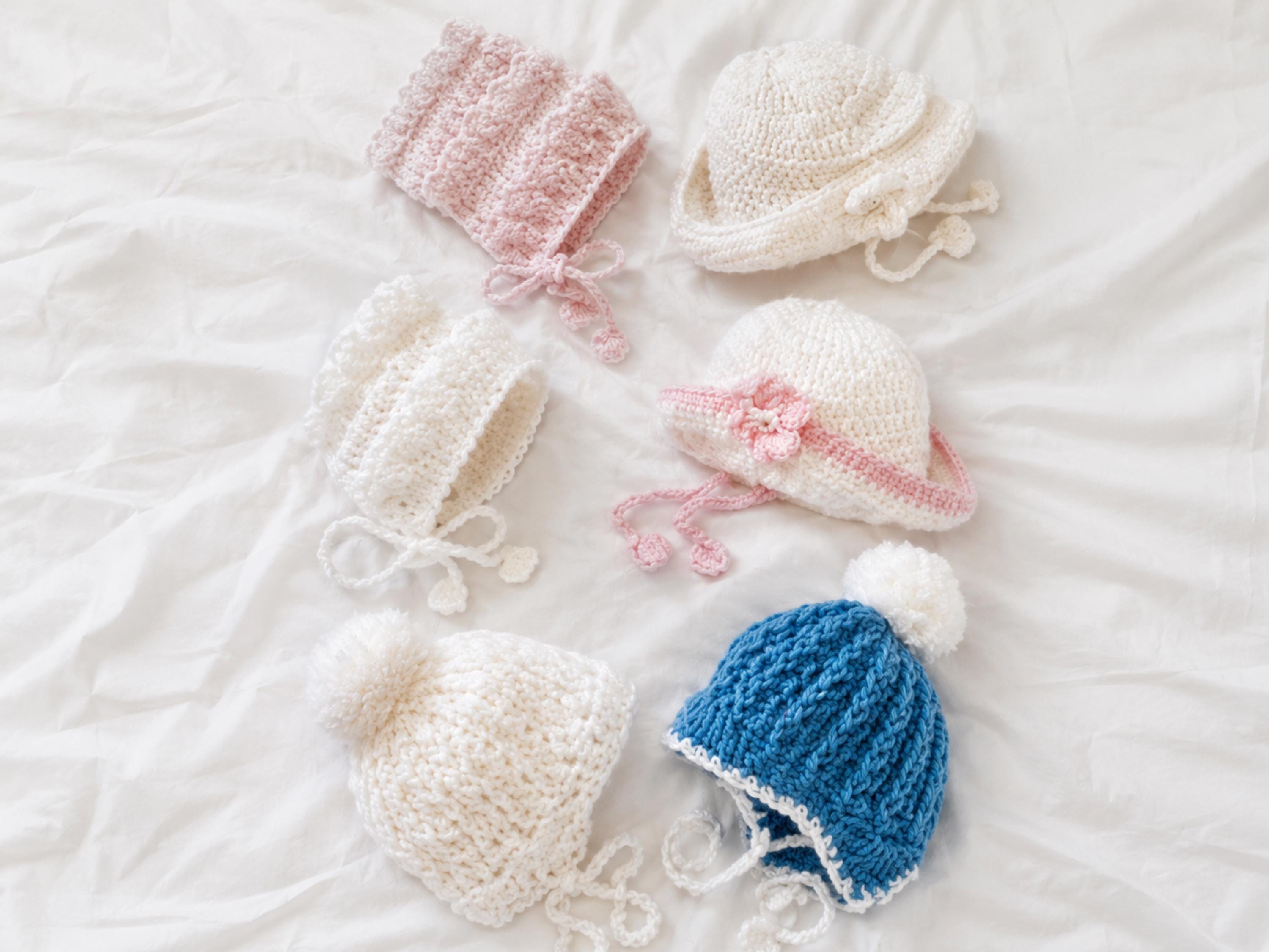 Baby crochet Patterns PDF-Baby Helmets, Bonnets And Hats, Crochet Pattern, Premature Sizes- 2 years