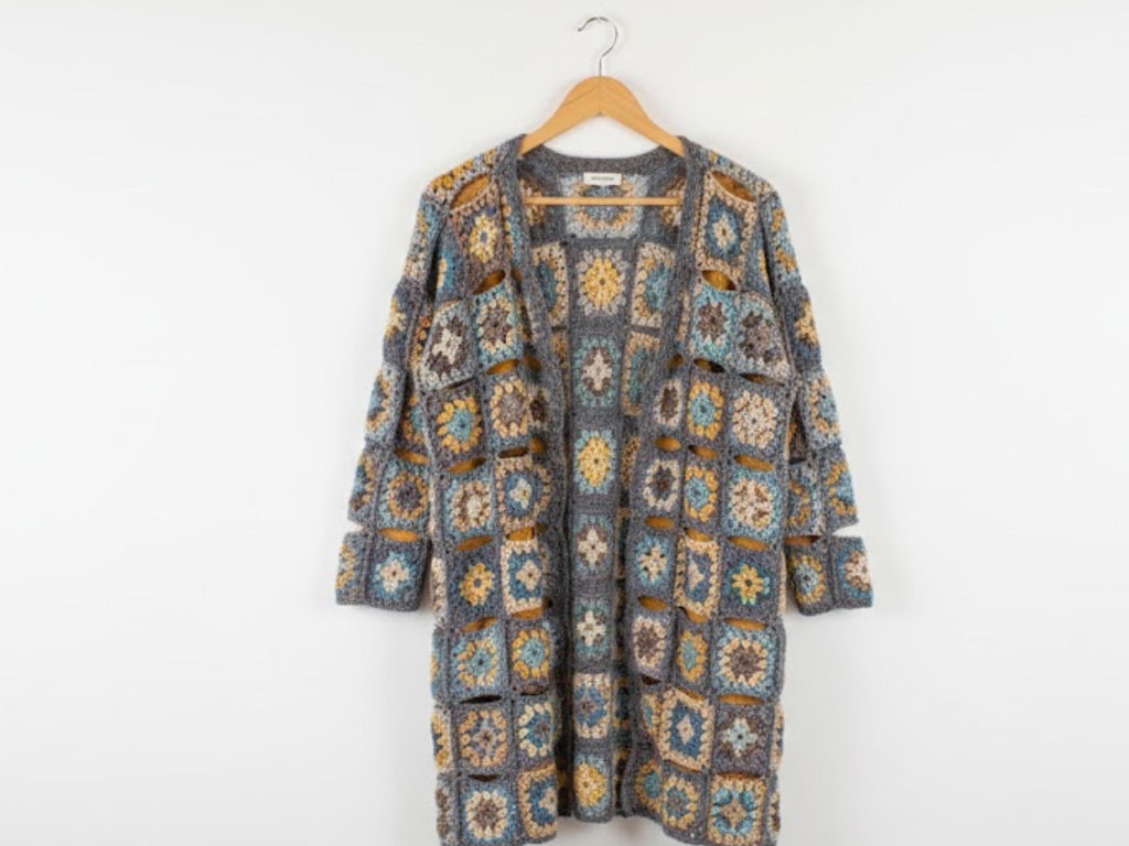 Granny Square Crochet Coat Pattern – Vintage Boho Jacket, Festival Cardigan DIY (PDF Download)