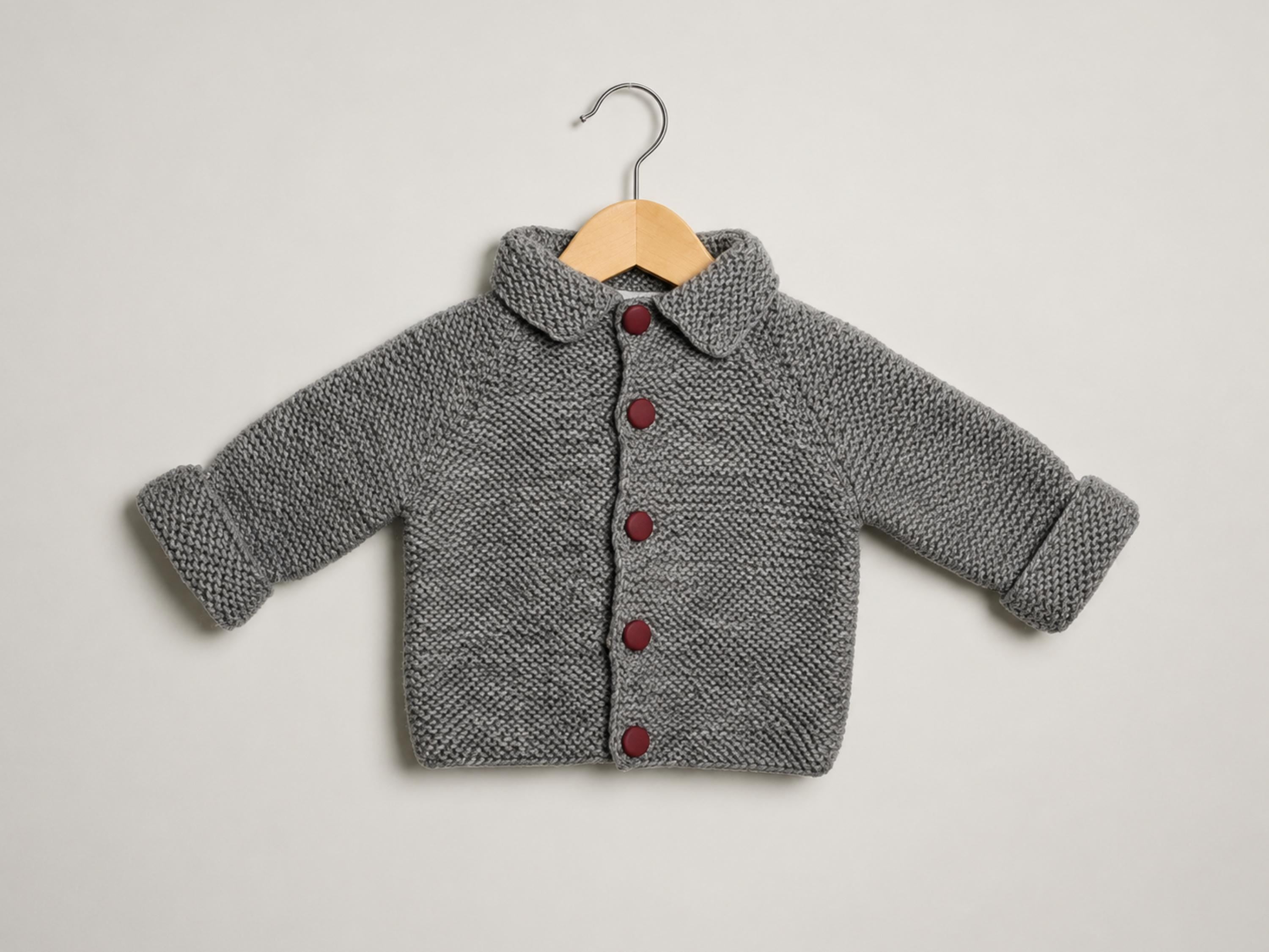 Baby Girl Knitting Pattern Garter Stitch Raglan Baby Jacket Cardigan Coat Newborn - 6m Dk Yoke - Simple Beginners-French,English,Dutch