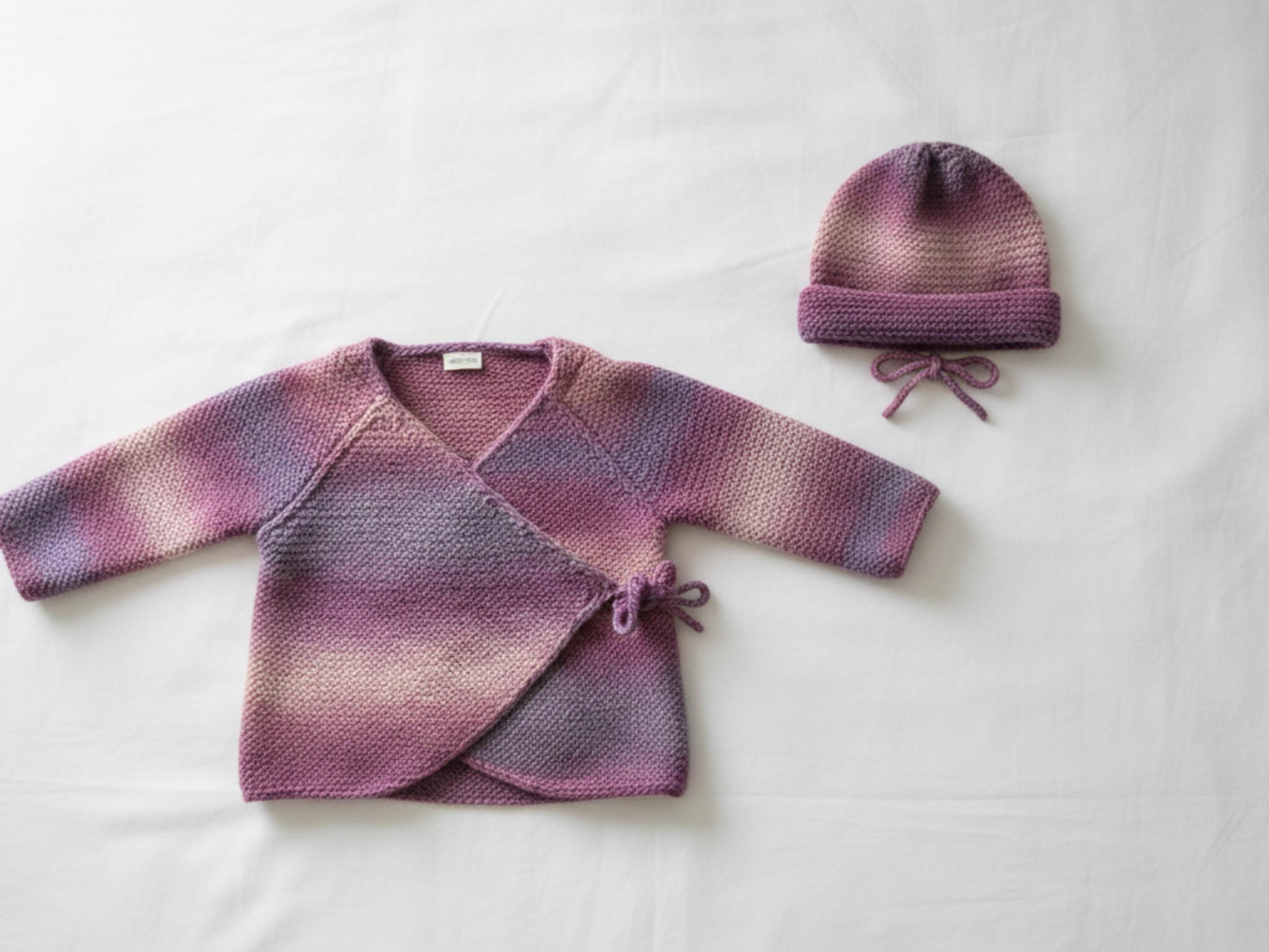 Baby Wrap Coat Knitting Pattern | Jacket, Hat, Socks Set (Digital Download)