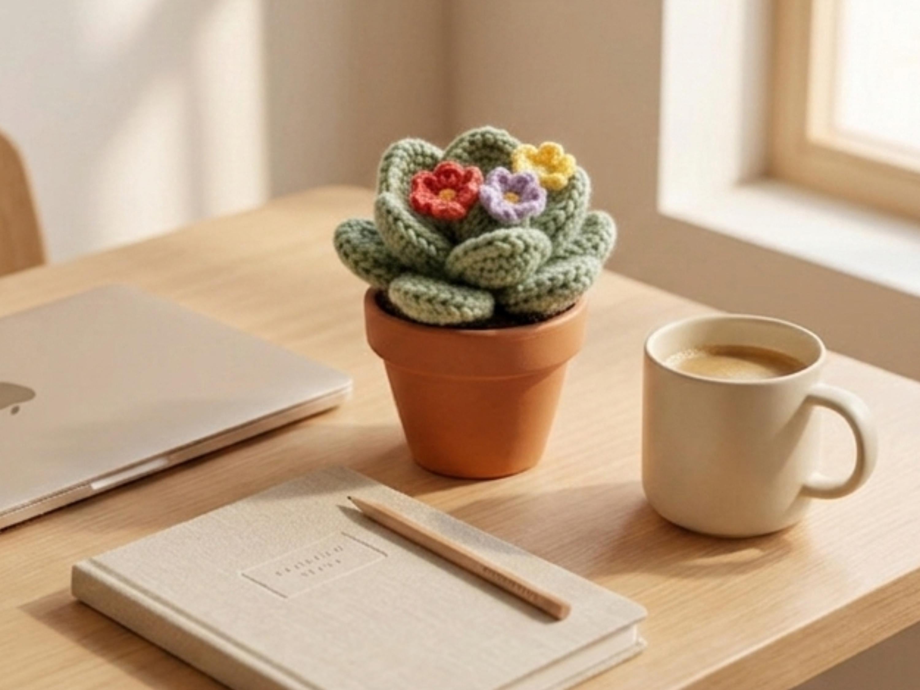 Crochet Succulent Pot Pattern | Beginner Amigurumi Tutorial (Digital Download)