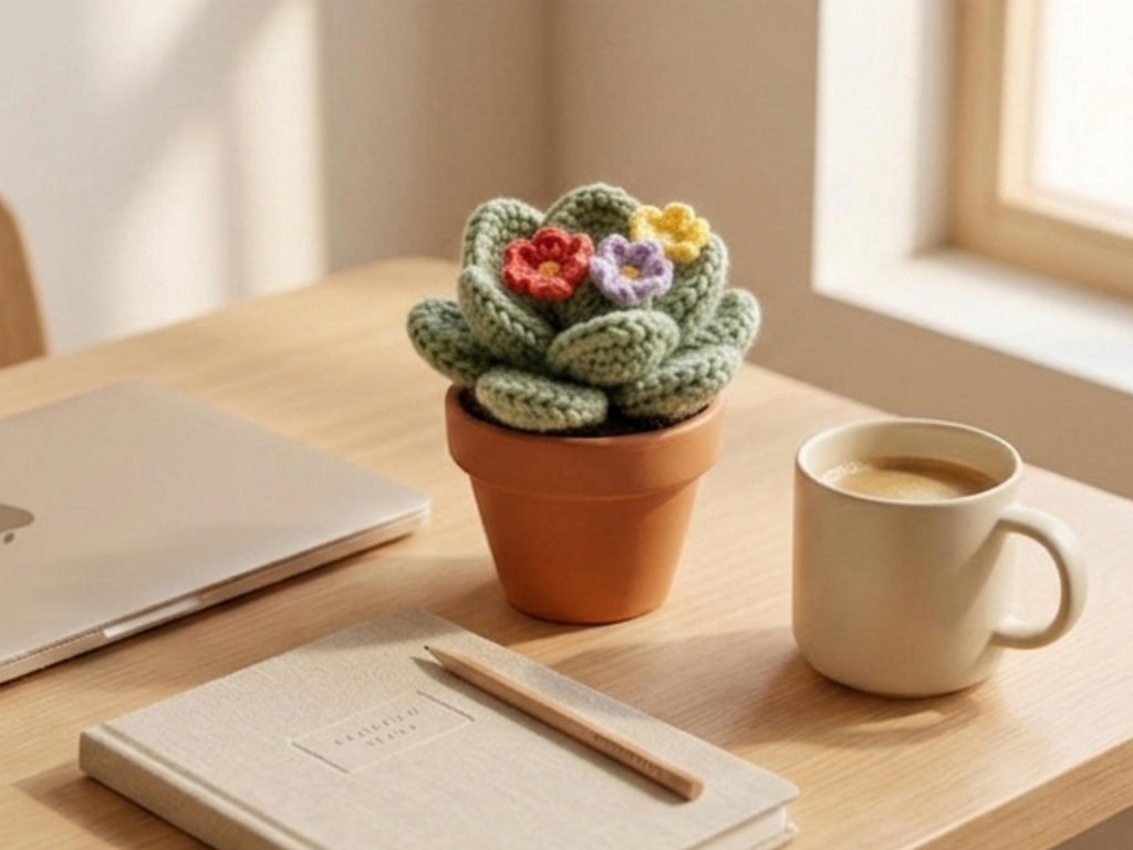 Crochet Succulent Pot Pattern | Beginner Amigurumi Tutorial (Digital Download)