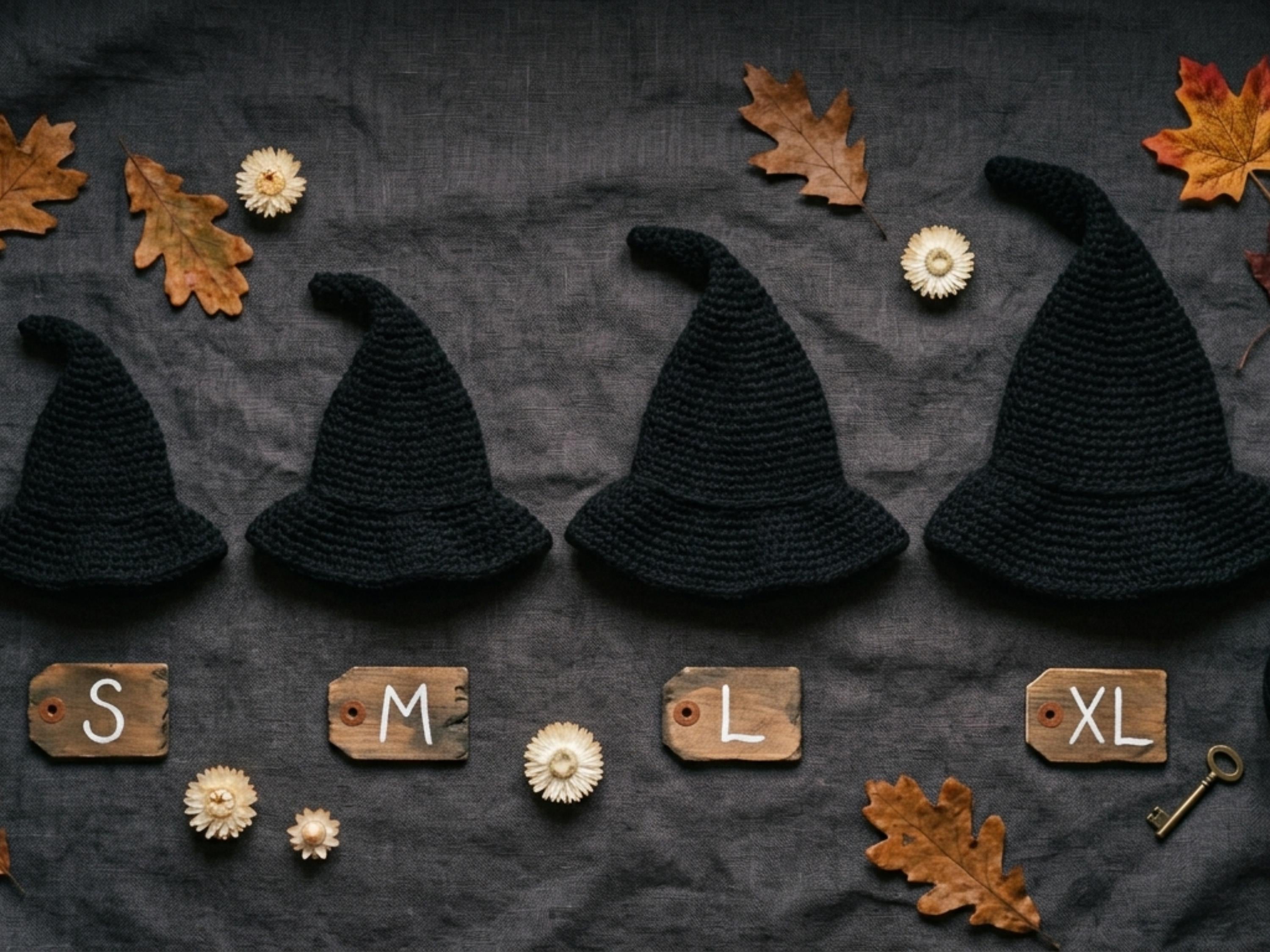 Crochet Witch Hat Pattern, Easy Pointy Hat, Spooky Halloween Costume (PDF Download)