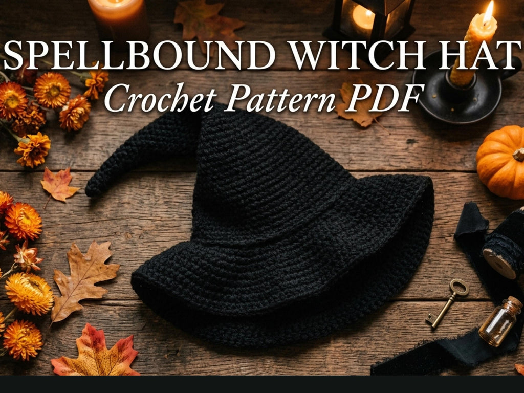 Crochet Witch Hat Pattern, Easy Pointy Hat, Spooky Halloween Costume (PDF Download)