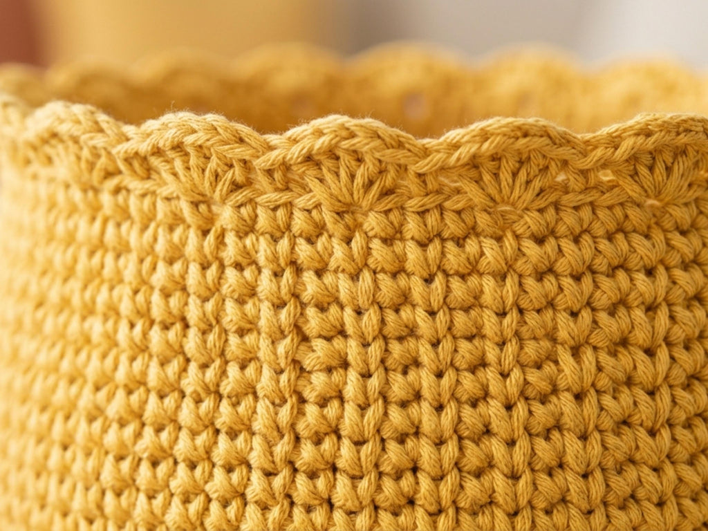 Scallop Edge Crochet Basket Pattern PDF, Farmhouse Storage Decor (2 Sizes)