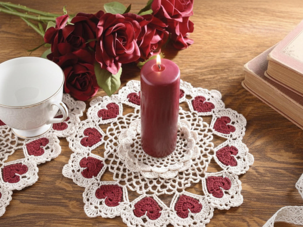Vintage Heart Doily Crochet Pattern | Valentine's Lace (PDF)