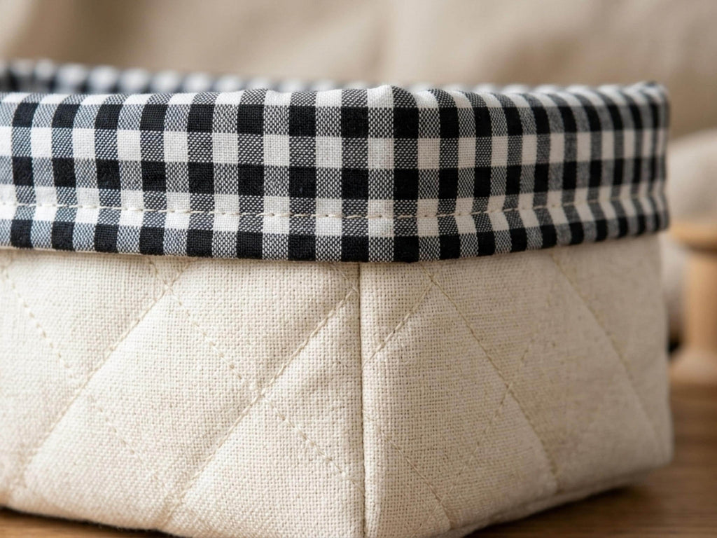 Farmhouse Quilted Nesting Baskets Sewing Pattern (3 Sizes), Beginner Friendly DIY Storage Tutorial