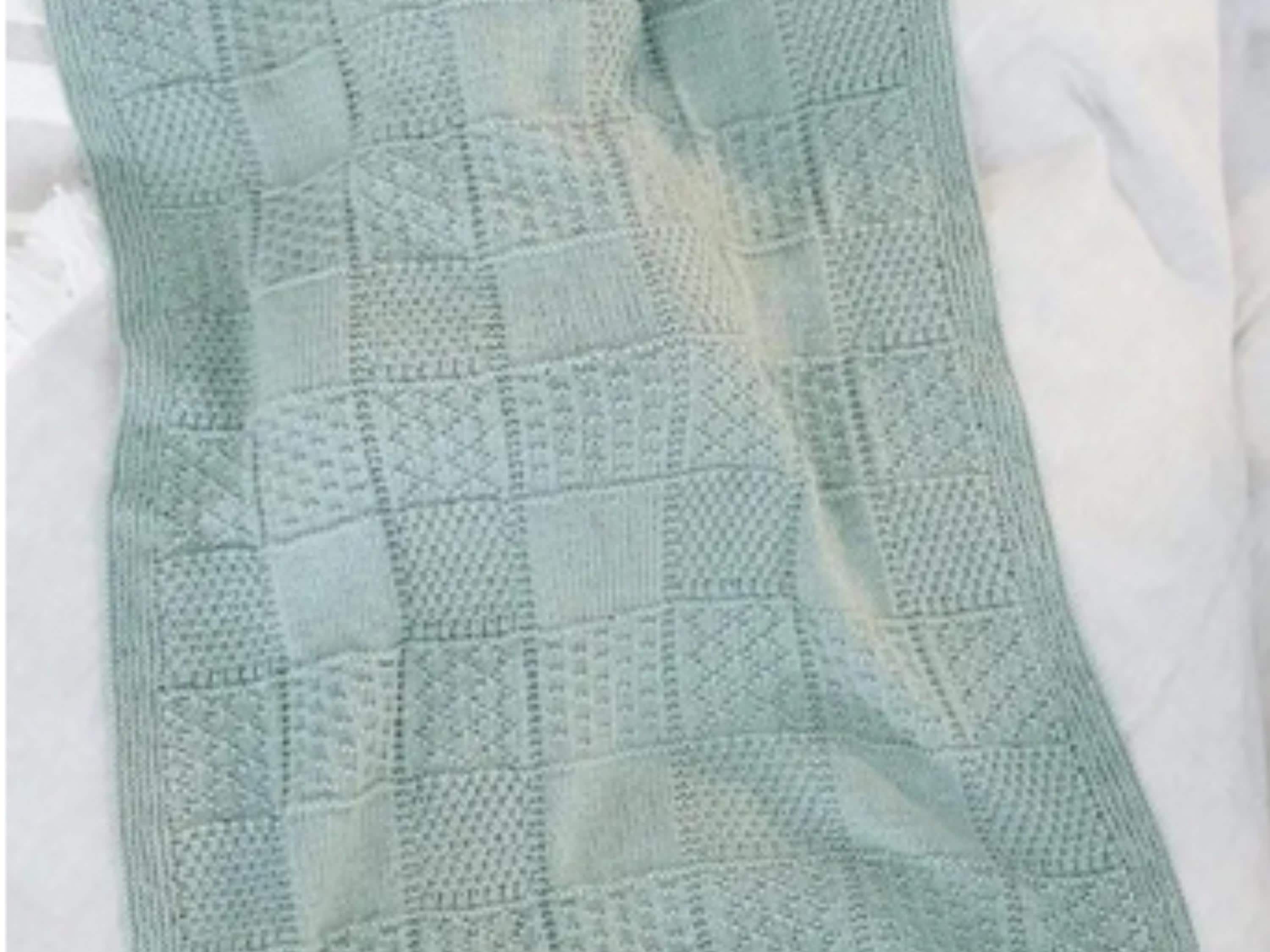 Vintage Knit Baby Blanket Pattern: Textured & Diamond Designs (PDF Download)