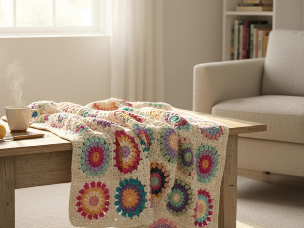 CROCHET PATTERN   |  Sunburst Time Blanket, Sunburst Granny Square, Tropical, Boho, Worsted Weight Yarn-Wedding Gift,gift for bride,mom,dad