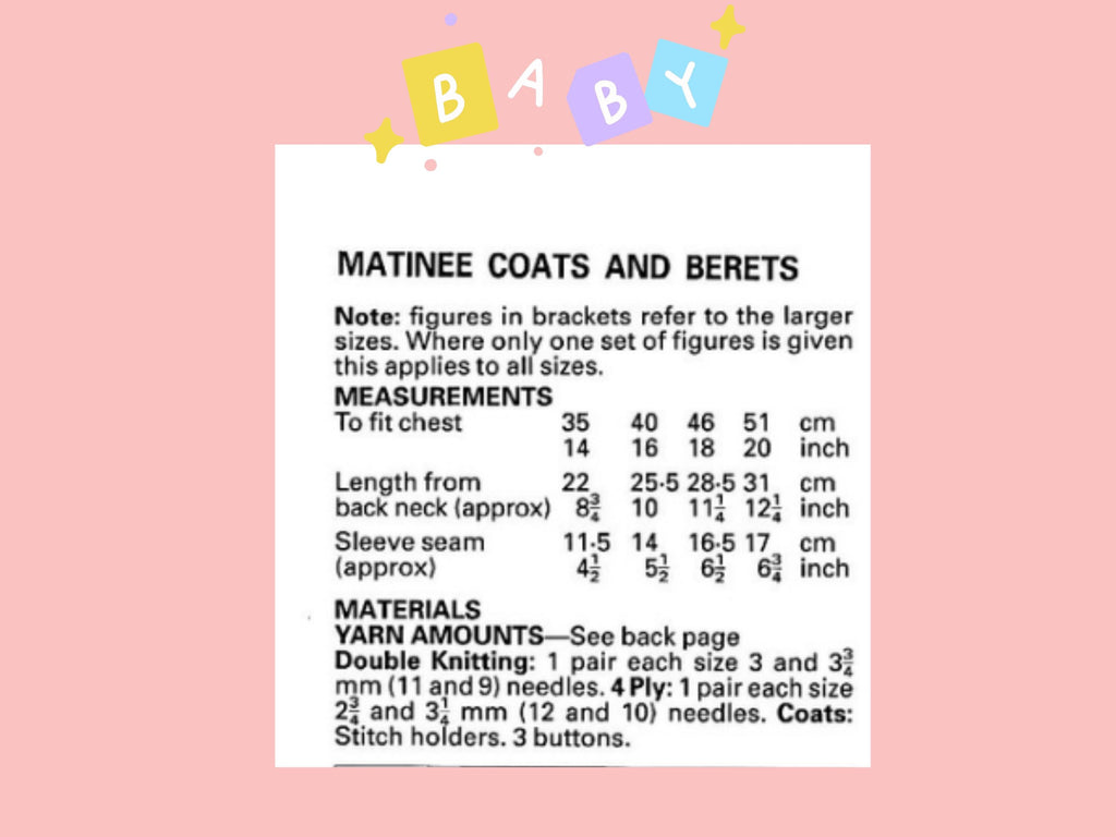 Baby knitting patterns,Baby Girl's Matinee Cardigan Knitting Pattern (PDF Download)-Baby Coats & Berets~DK or 4ply~14-20"