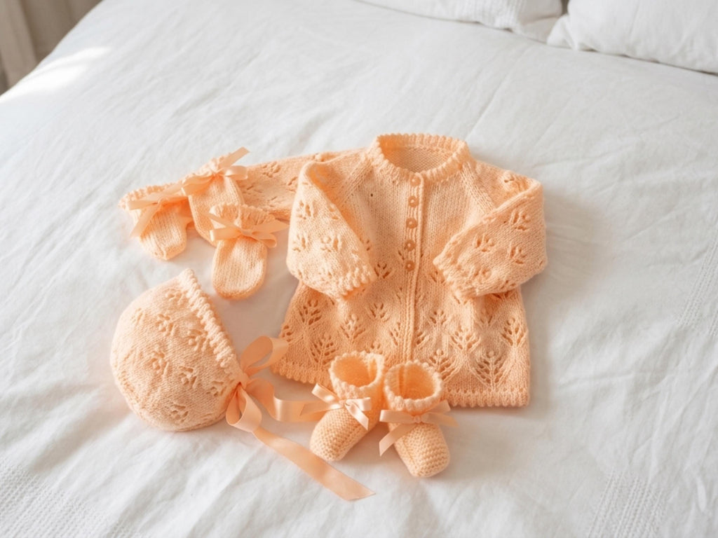 Baby Girl Layette Knitting Patterns Vintage Baby Knitting Pattern Set, Jacket, Leggings, Hat, Bootees (Instant Download PDF)