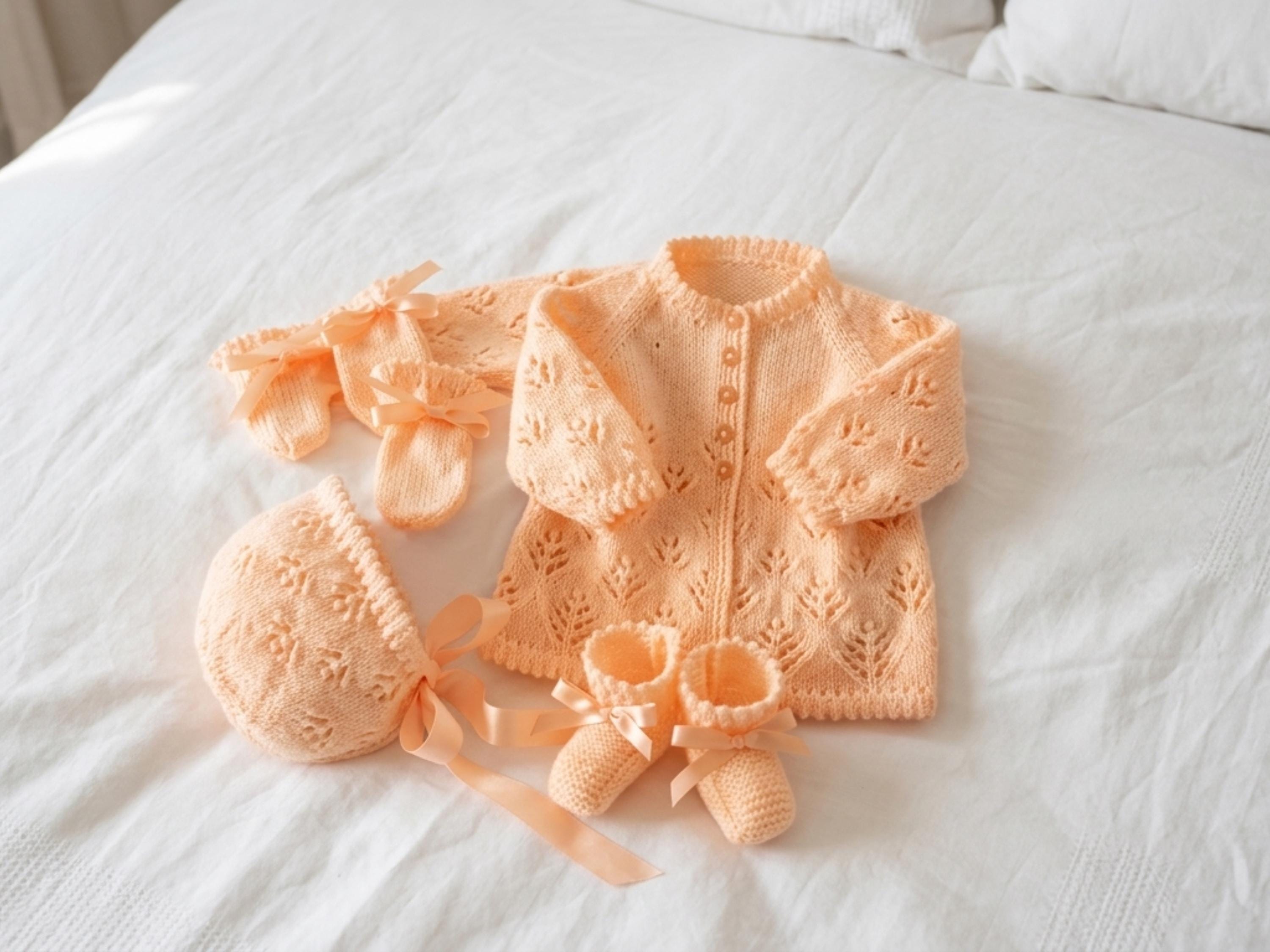 Baby Girl Layette Knitting Patterns Vintage Baby Knitting Pattern Set, Jacket, Leggings, Hat, Bootees (Instant Download PDF)