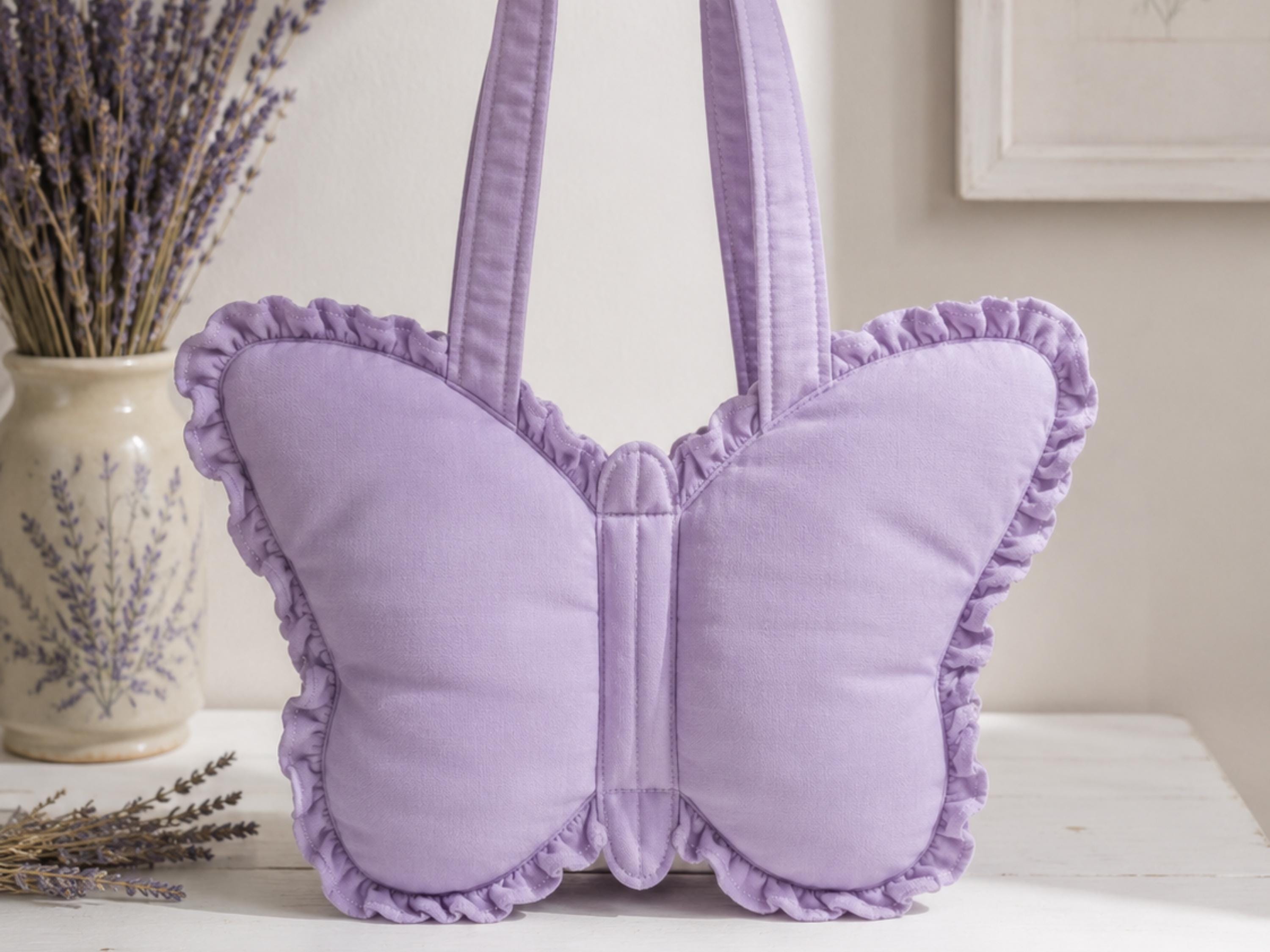 RETIREMENT SALE *Ruffled Butterfly Bag Sewing Pattern, Beginner Tote Tutorial (PDF Download)