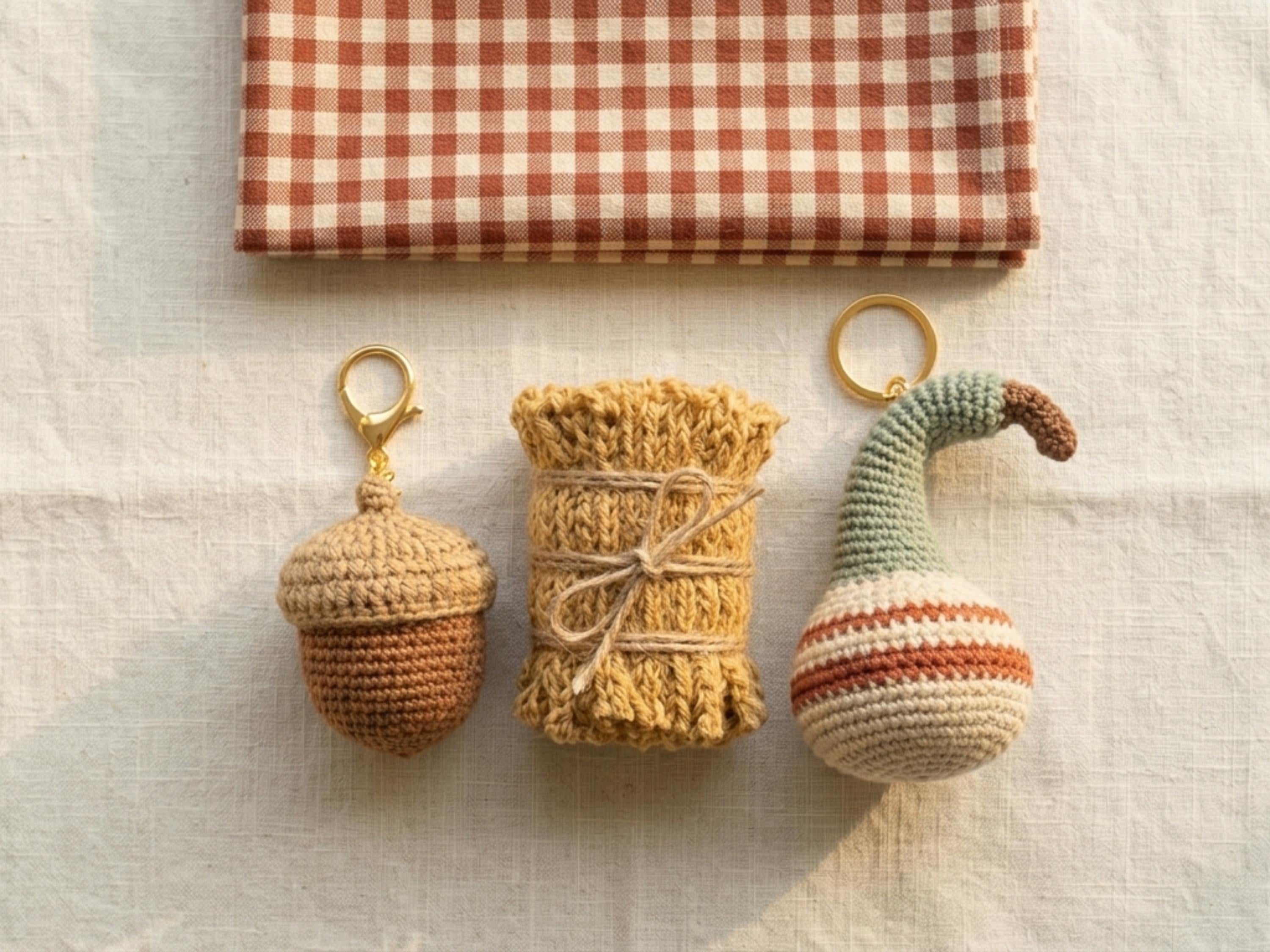 Crochet Acorn, Hay Bale, Gourd Patterns, Faceless Autumn Decor (PDF Download)