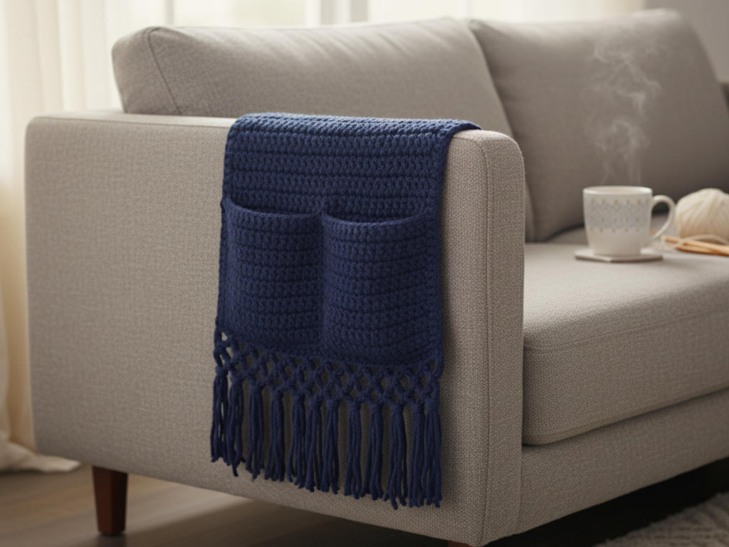 Couch Caddy Crochet Pattern | Remote Holder, Storage Pocket (PDF Download)