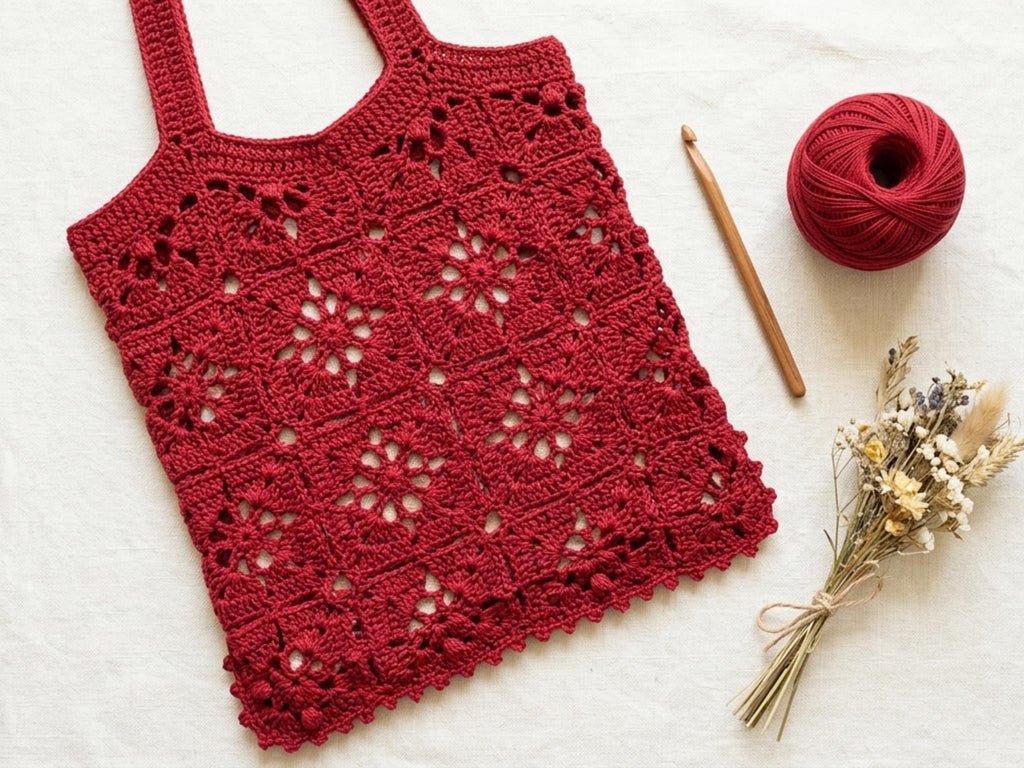 Vintage Lace Bag Crochet Pattern, Granny Square Tote, Boho Purse (PDF Download)