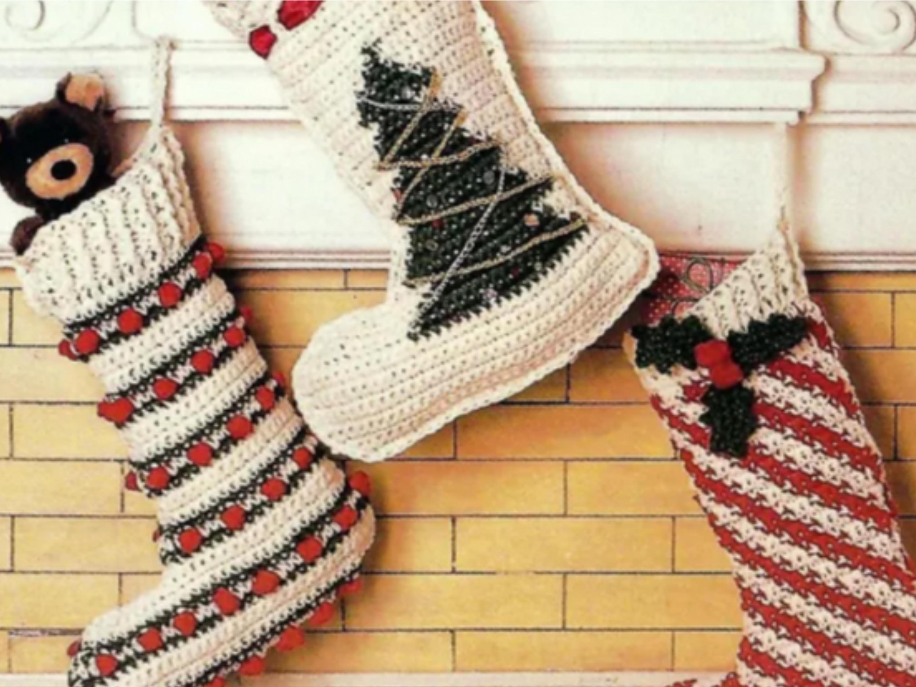 Crochet Christmas Stocking Pattern, Large Festive Decor, Beginner Friendly (PDF Download)