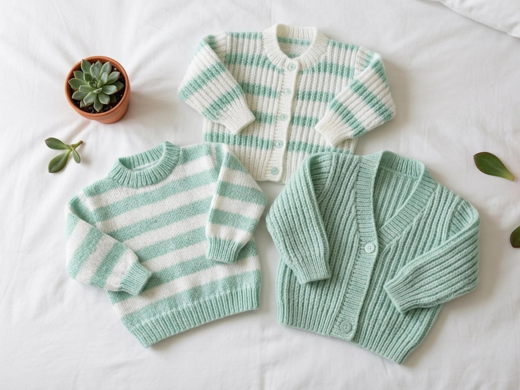 Easy Garter Stitch Baby Knitting Pattern Set-Jacket, Pants, Blanket, Hat & Booties DK / 8 Ply / Light Worsted Yarn Fits 13–20" (0–12 Months)