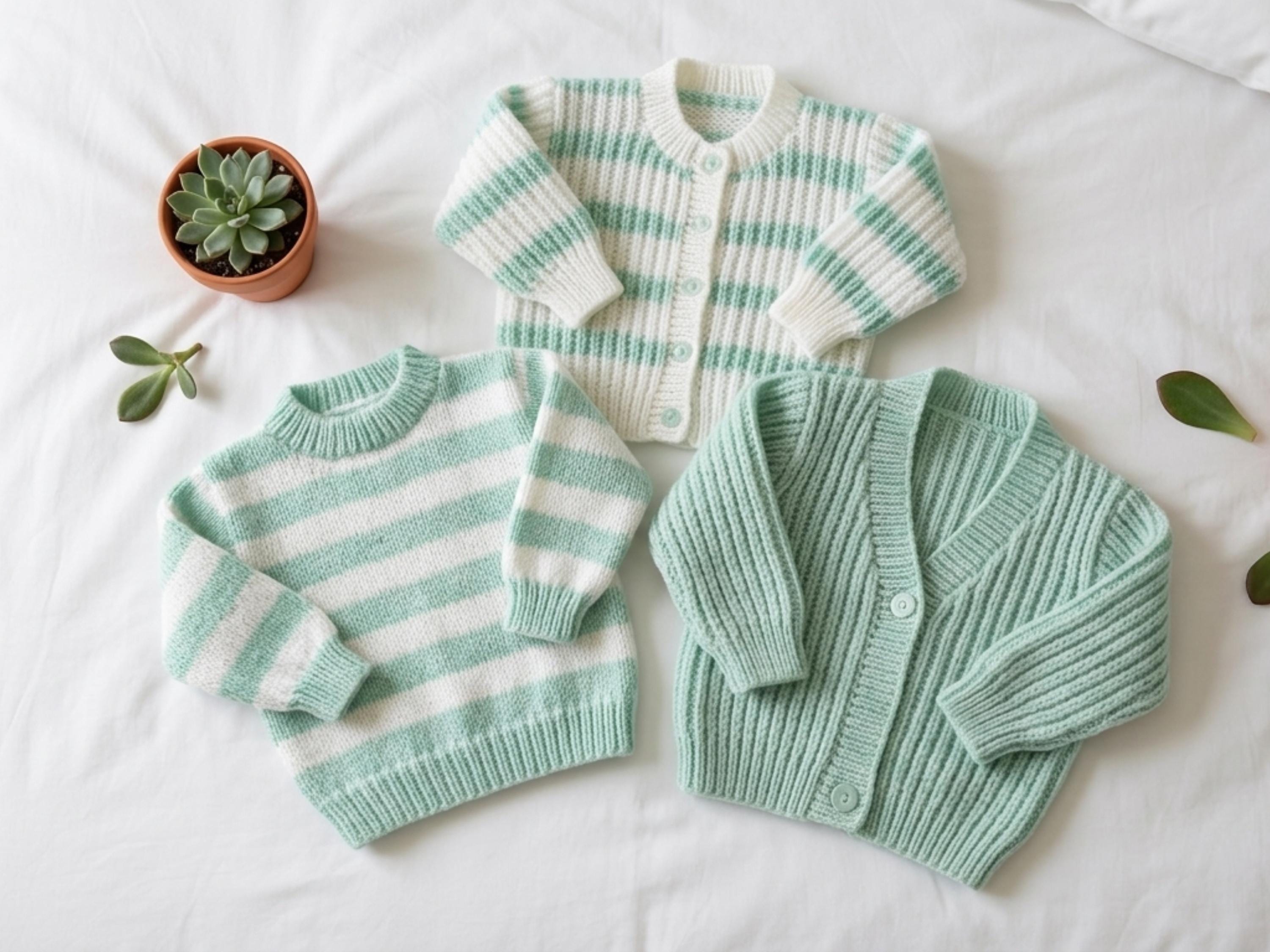 Easy Garter Stitch Baby Knitting Pattern Set-Jacket, Pants, Blanket, Hat & Booties DK / 8 Ply / Light Worsted Yarn Fits 13–20" (0–12 Months)