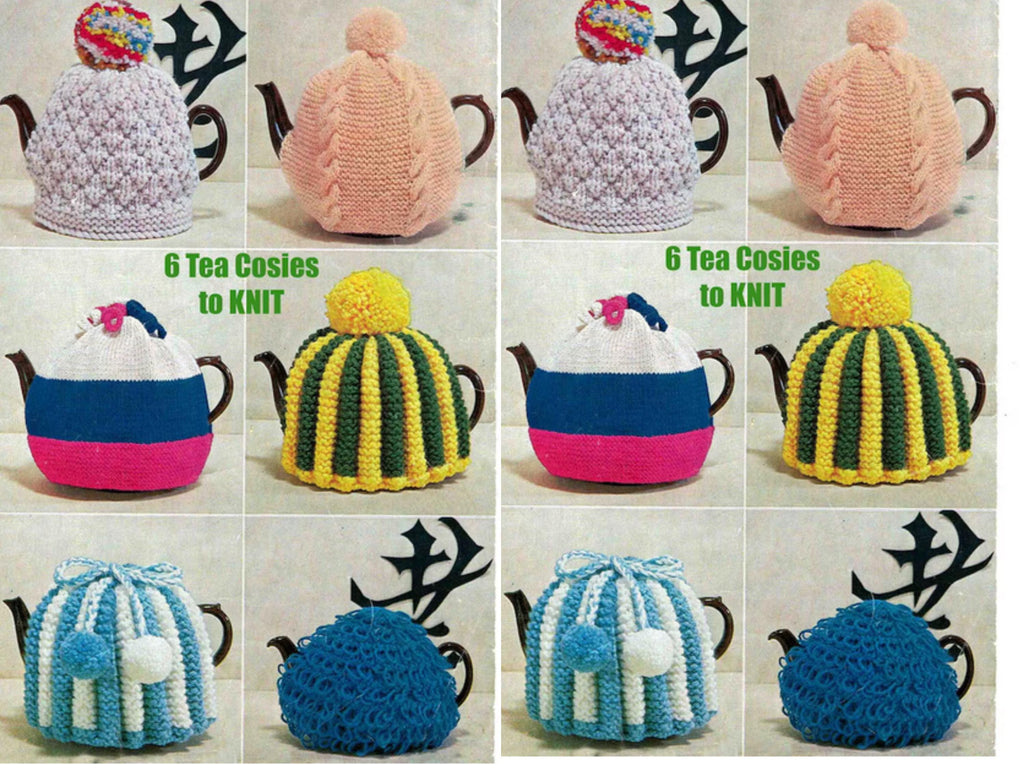 Vintage Tea Cosy Knitting Pattern – Bundle of 6 (PDF Download)