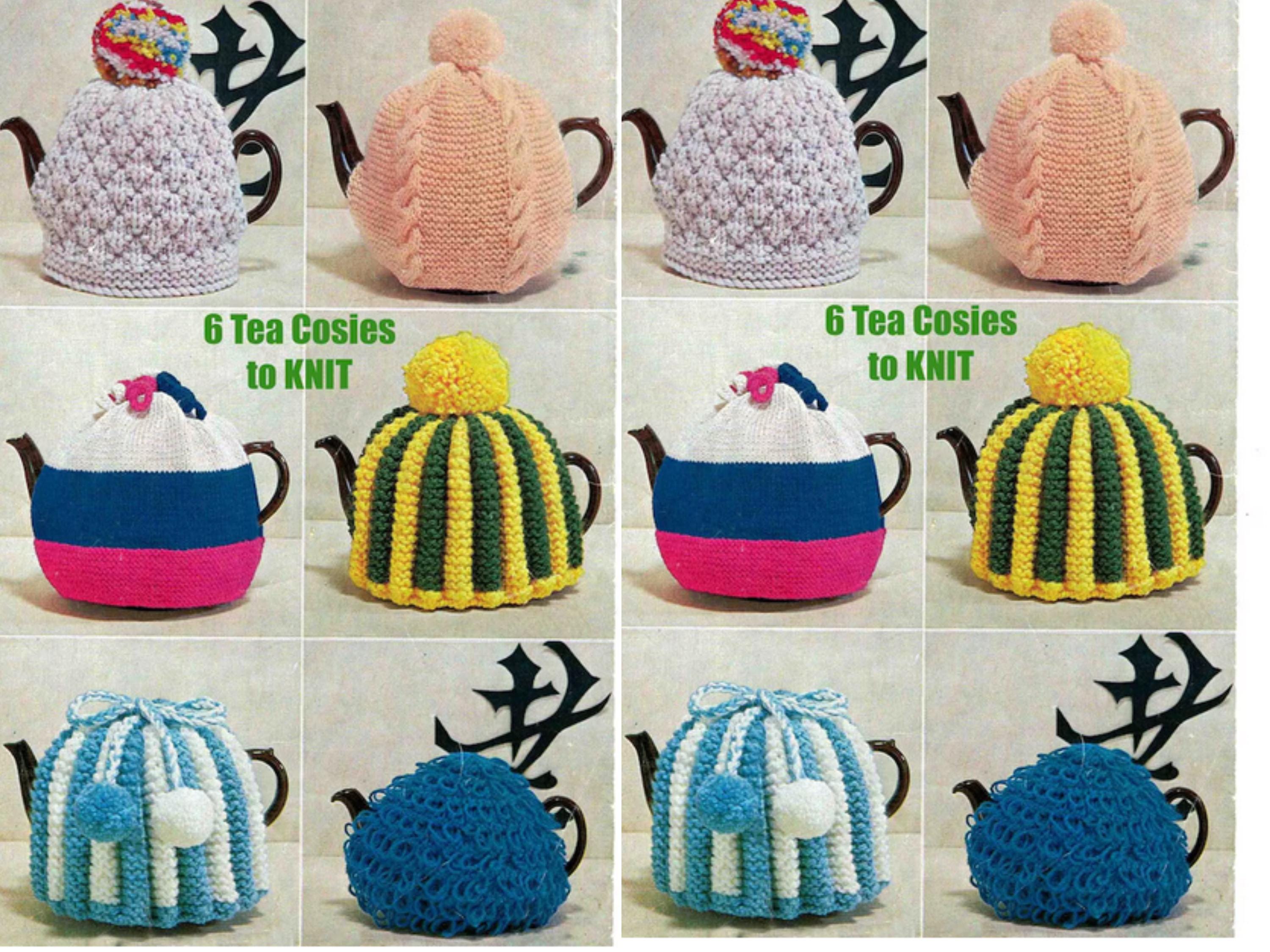 Vintage Tea Cosy Knitting Pattern – Bundle of 6 (PDF Download)