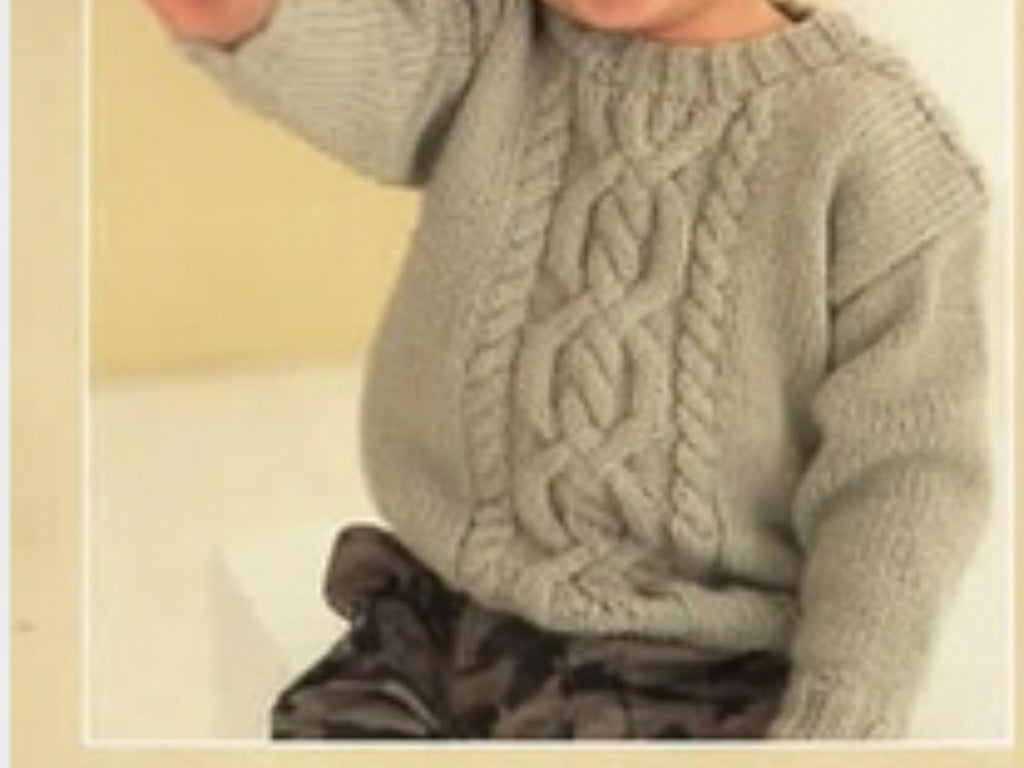 Easy Baby childrens aran sweater KNITTING PATTERN childs cable jumper button Aran worsted 10ply  Instant Download|Beginner knitting