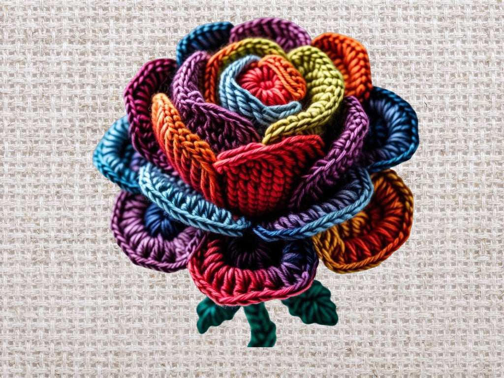 Crochet Rose Flower Pattern: Beginner English PDF with PLR Rights (Digital Download)