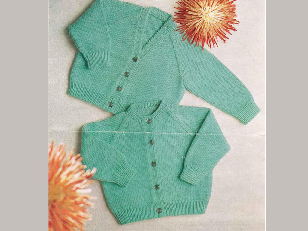 Toddler Raglan Cardigan Knitting Pattern – DK Yarn, 2 Styles (20-24” Chest) PDF Pattern