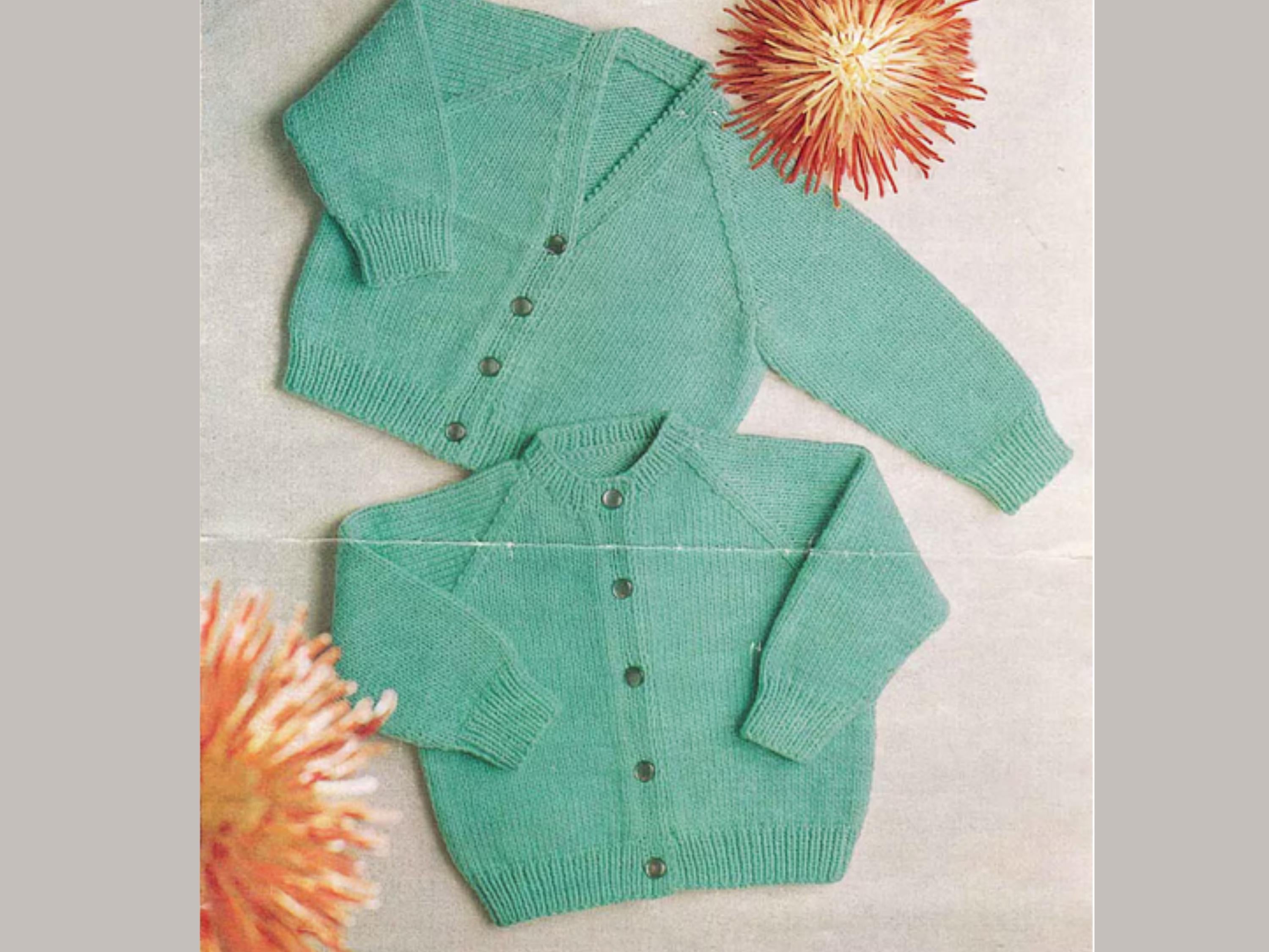 Toddler Raglan Cardigan Knitting Pattern – DK Yarn, 2 Styles (20-24” Chest) PDF Pattern