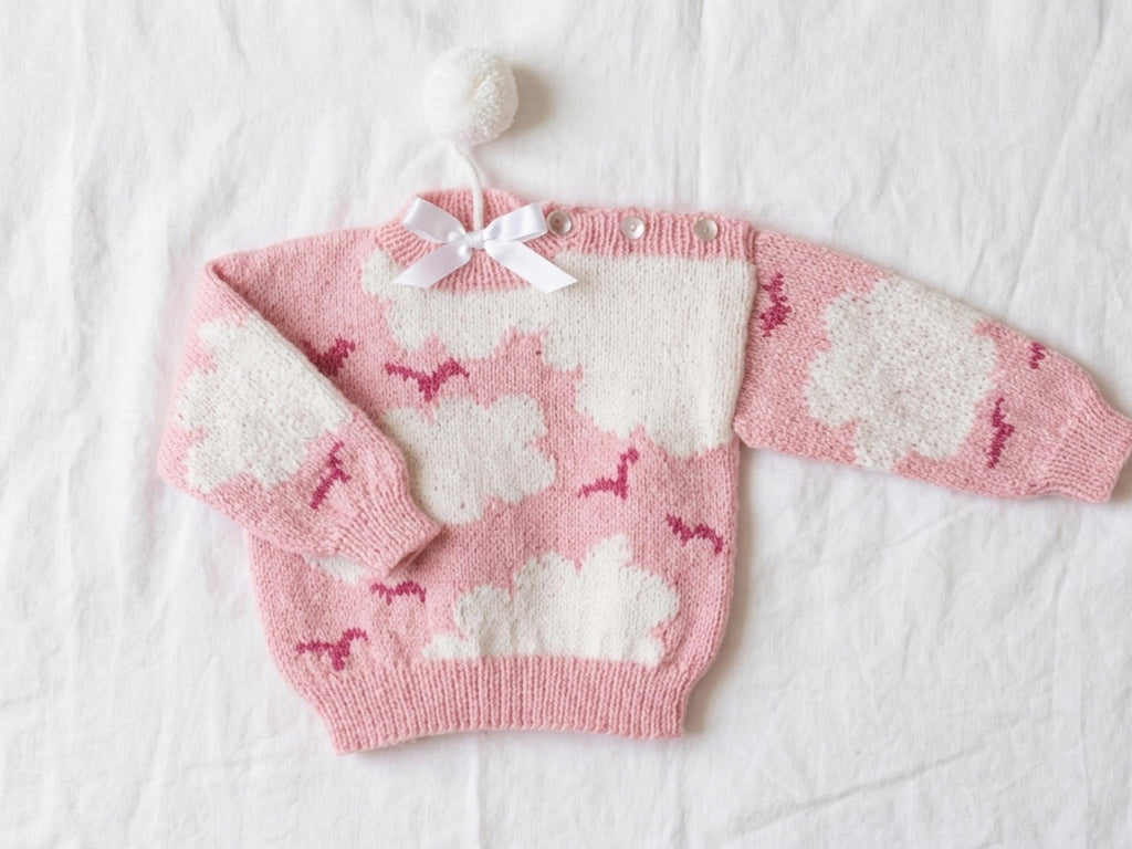 Baby Girl Knitting Pattern 2 years -Sweater Knitting Pattern – Baby Pullover, 3-24 Months (PDF Download)-DIY handmade gift for baby girl