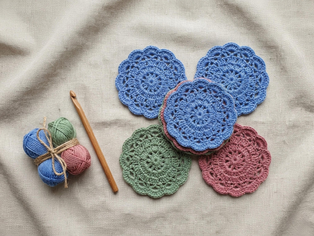 Christmas Crochet Coaster Pattern, Classic Lace Doily, Cotton Thread PDF (Digital Download)