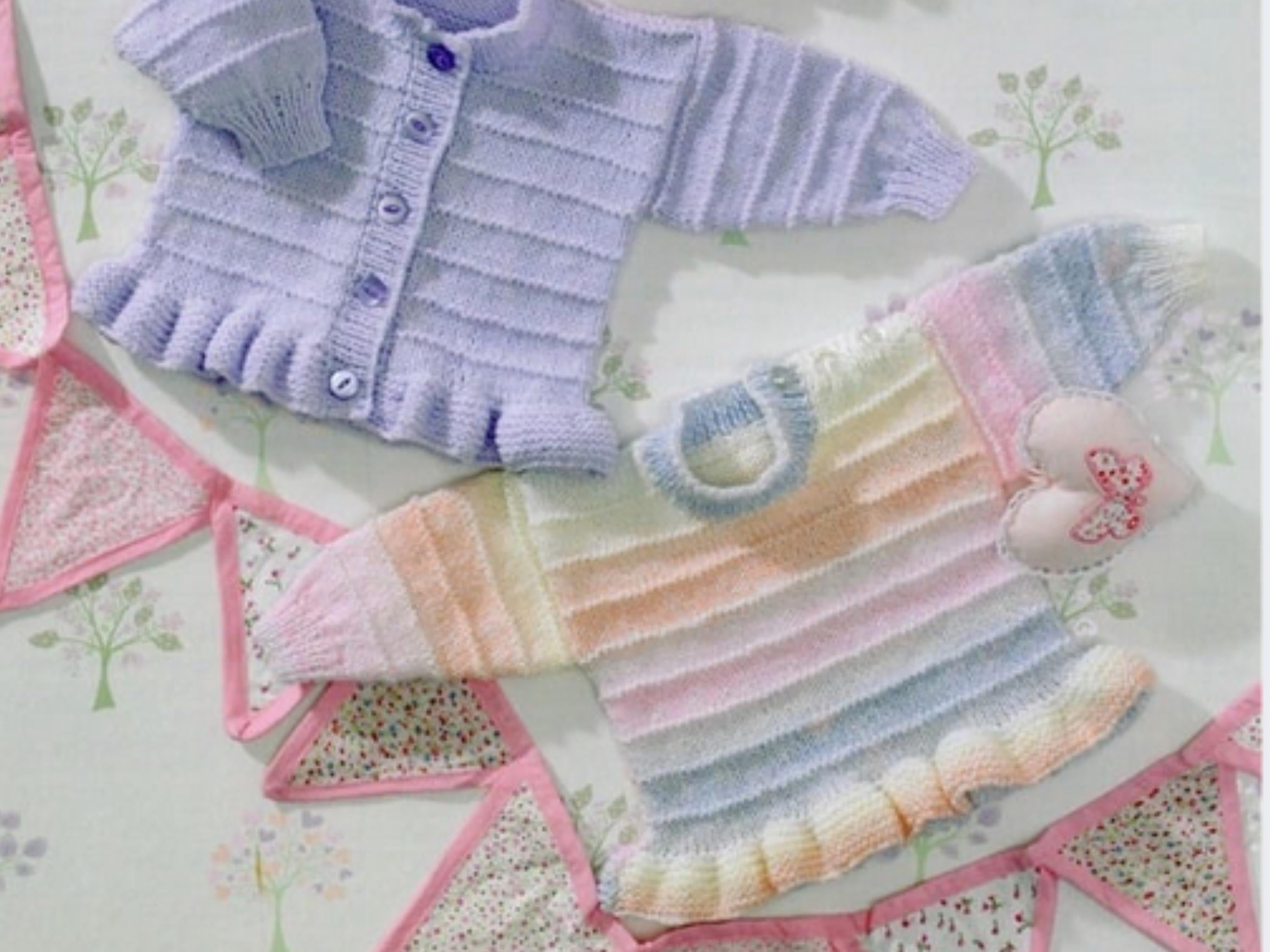 8 Ply Baby Girls Knitting Pattern: Cardigan,Sweater,Jumper  Vintage Frilly Peplum Top (Digital Download)