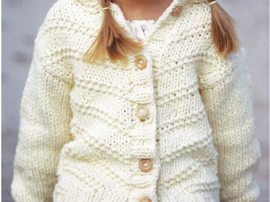 Knitting pattern for girls 3 yrs- Chunky Hooded Knit Coat Pattern – Easy, Super Bulky Yarn (PDF Download)